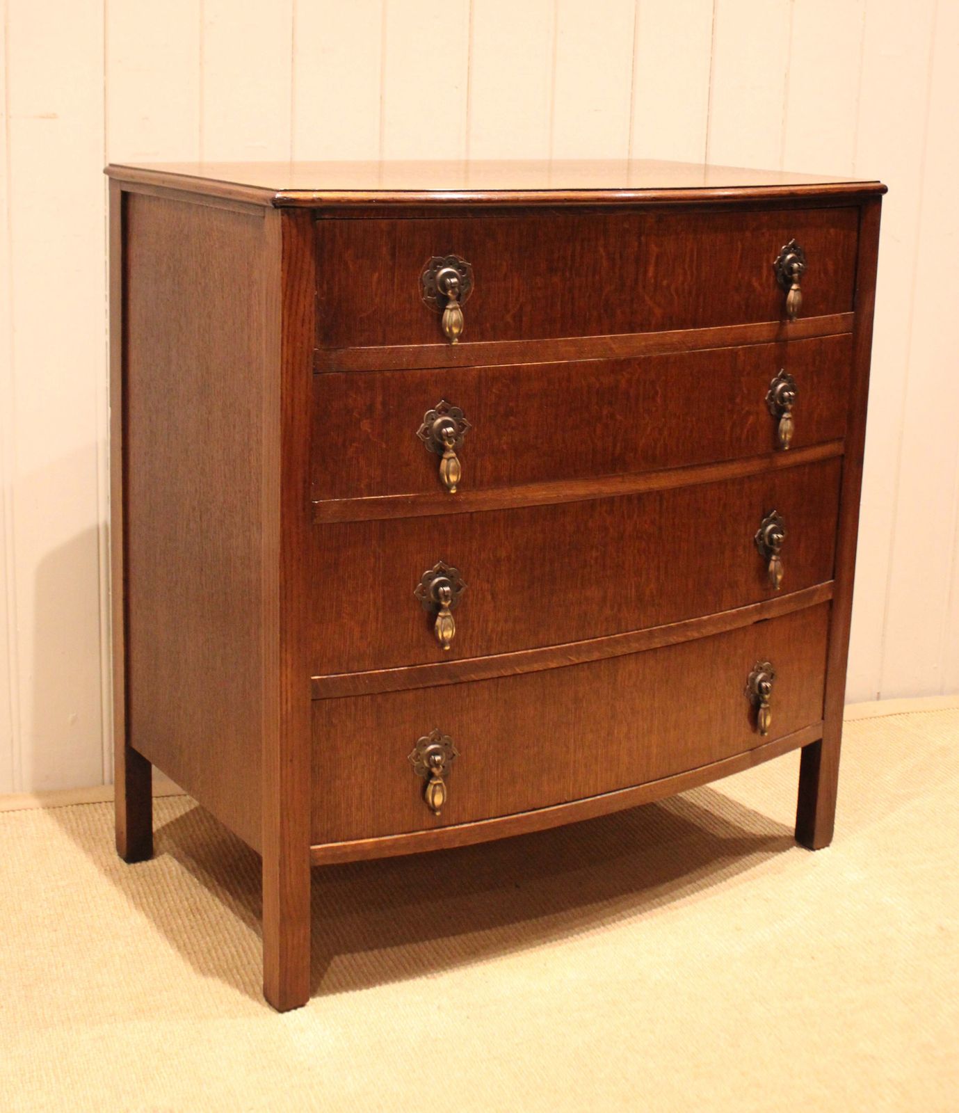 Oak Bow Front Chest Of Drawers photo buy
