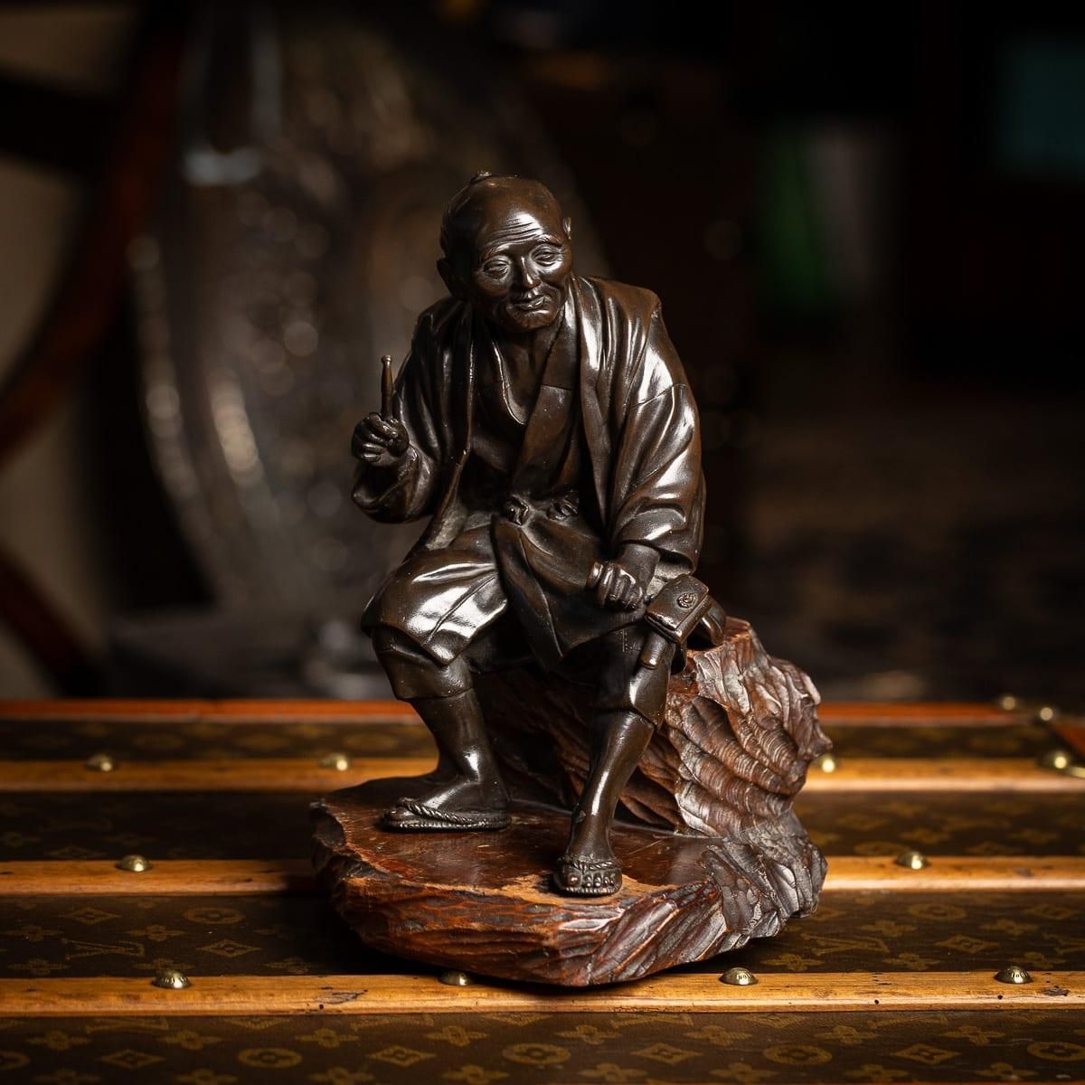 Antique 19th Century Japanese Meiji Period Bronze Okimono photo furniture