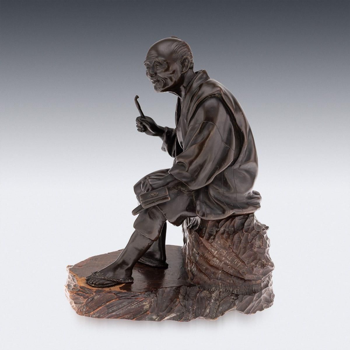 Antique 19th Century Japanese Meiji Period Bronze Okimono photo Art