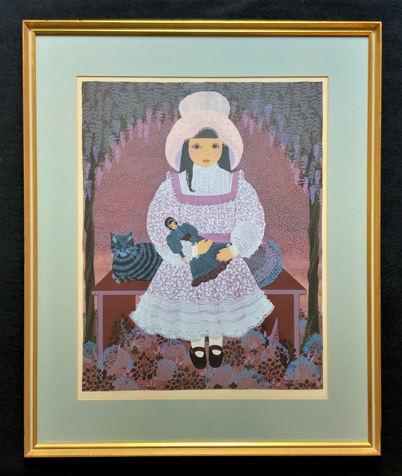 Patricia Barton (B.1920) Beautiful Artist's Proof Print Of A Little Girl & Doll