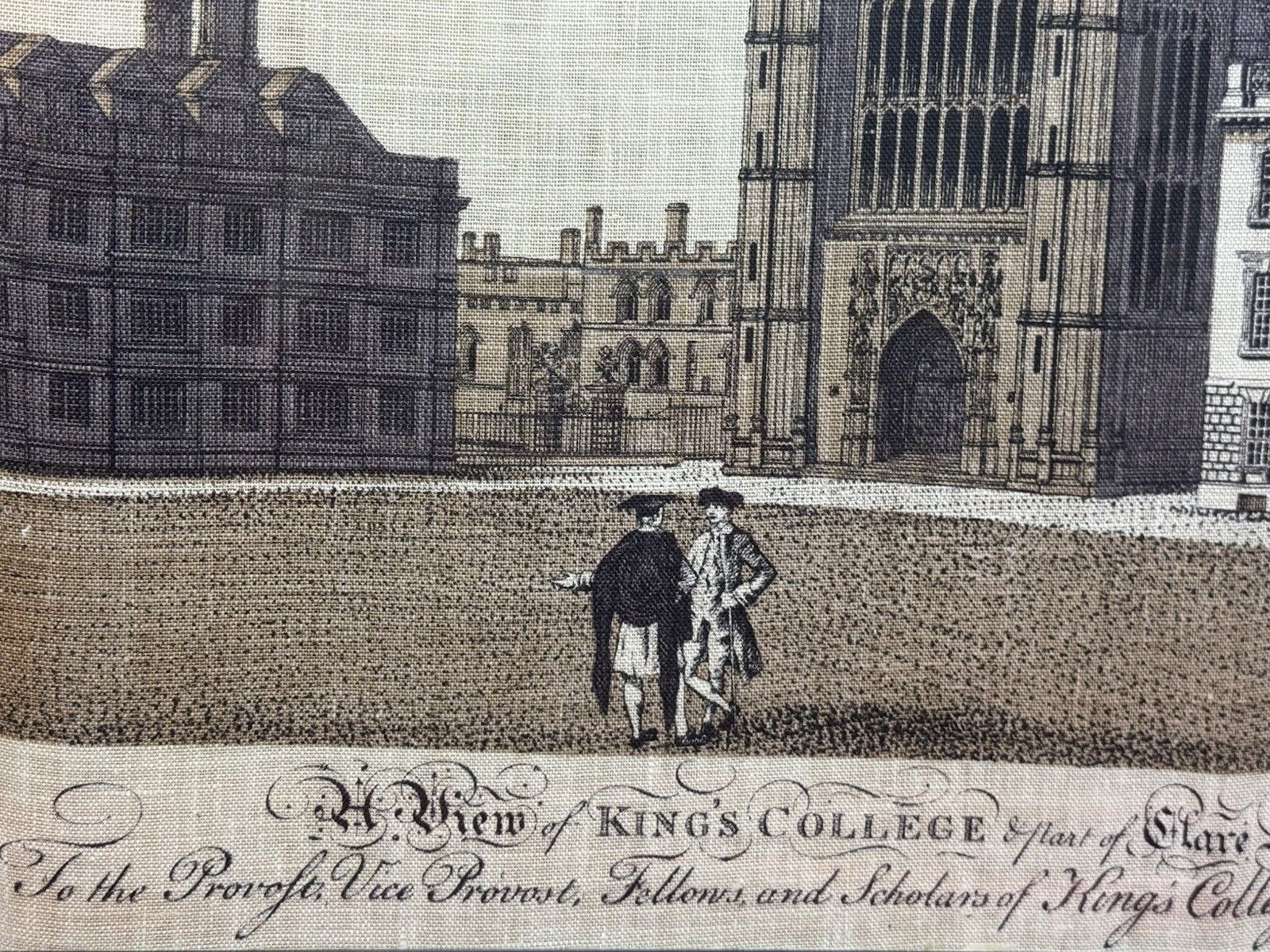 300.0 View Of Kings College University Of Cambridge P S Lamborne Hessian Screen Print photo