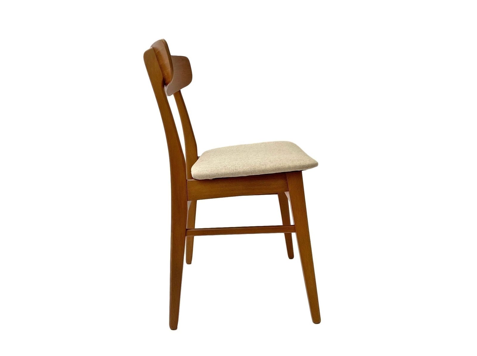 Danish Farstrup Set Of 6 Teak And Beech Cream Wool Dining Chairs Mid Century 1960s photo Furniture