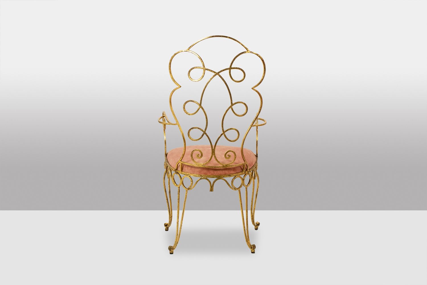 Pair Of Gilt Wrought Iron Armchairs, Circa 1990 photo 3200.0