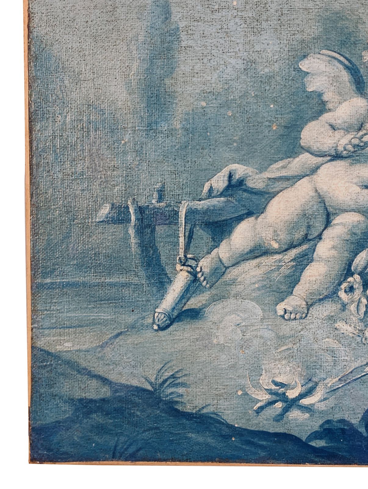 An XVIII Century French Camaieu Bleu Grisaille Painting photo for sale