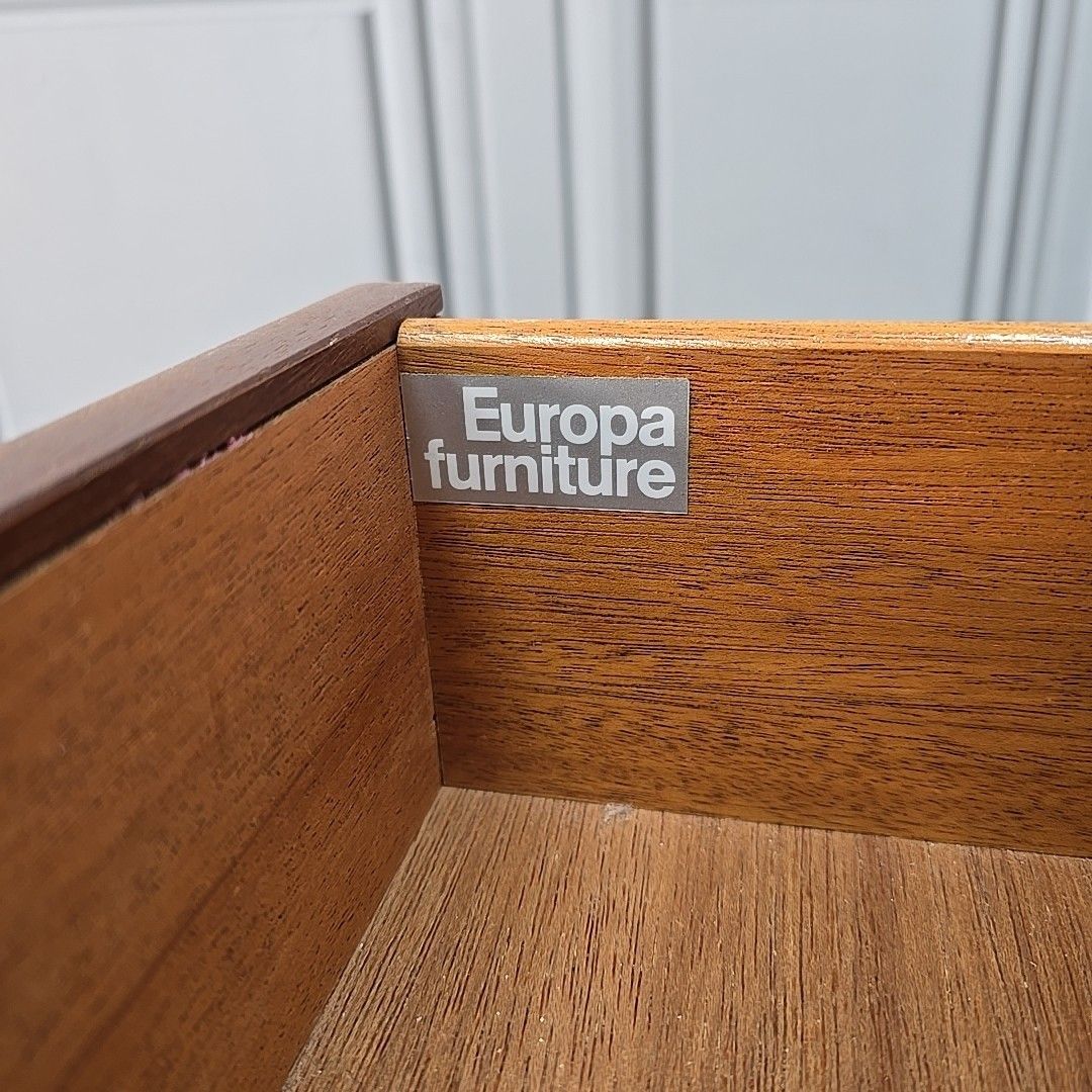 Furniture Vintage Chest Of Drawers Raised Sleigh Frame Retro Mid Century Europa Furniture photo