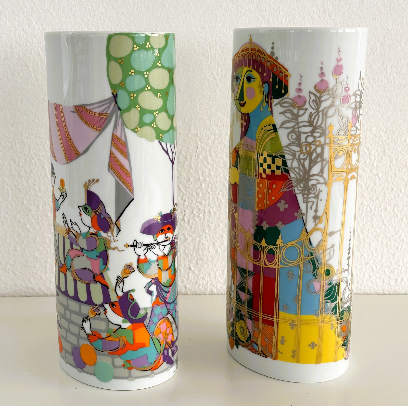 Pair Of Large Porcelain Vases By Björn Wiinblad For Rosenthal Germany, 1970s photo buy