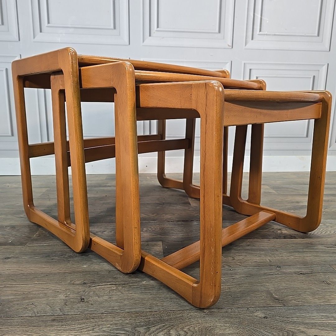 Vintage Nest Of Tables Teak Mid Century Side Nesting Tables Retro Mcm Danish photo furniture