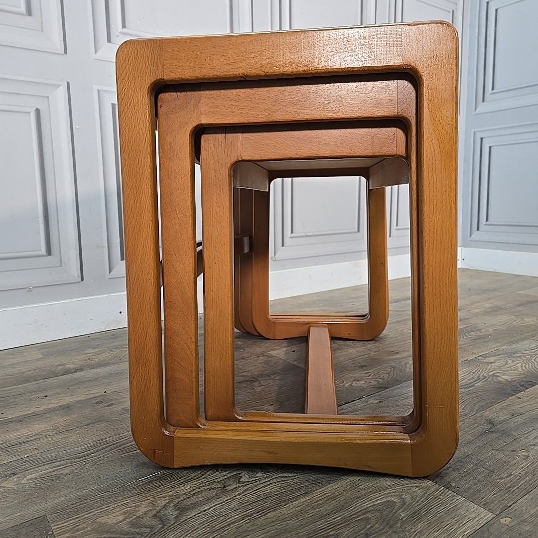 Vintage Nest Of Tables Teak Mid Century Side Nesting Tables Retro Mcm Danish photo 170.0