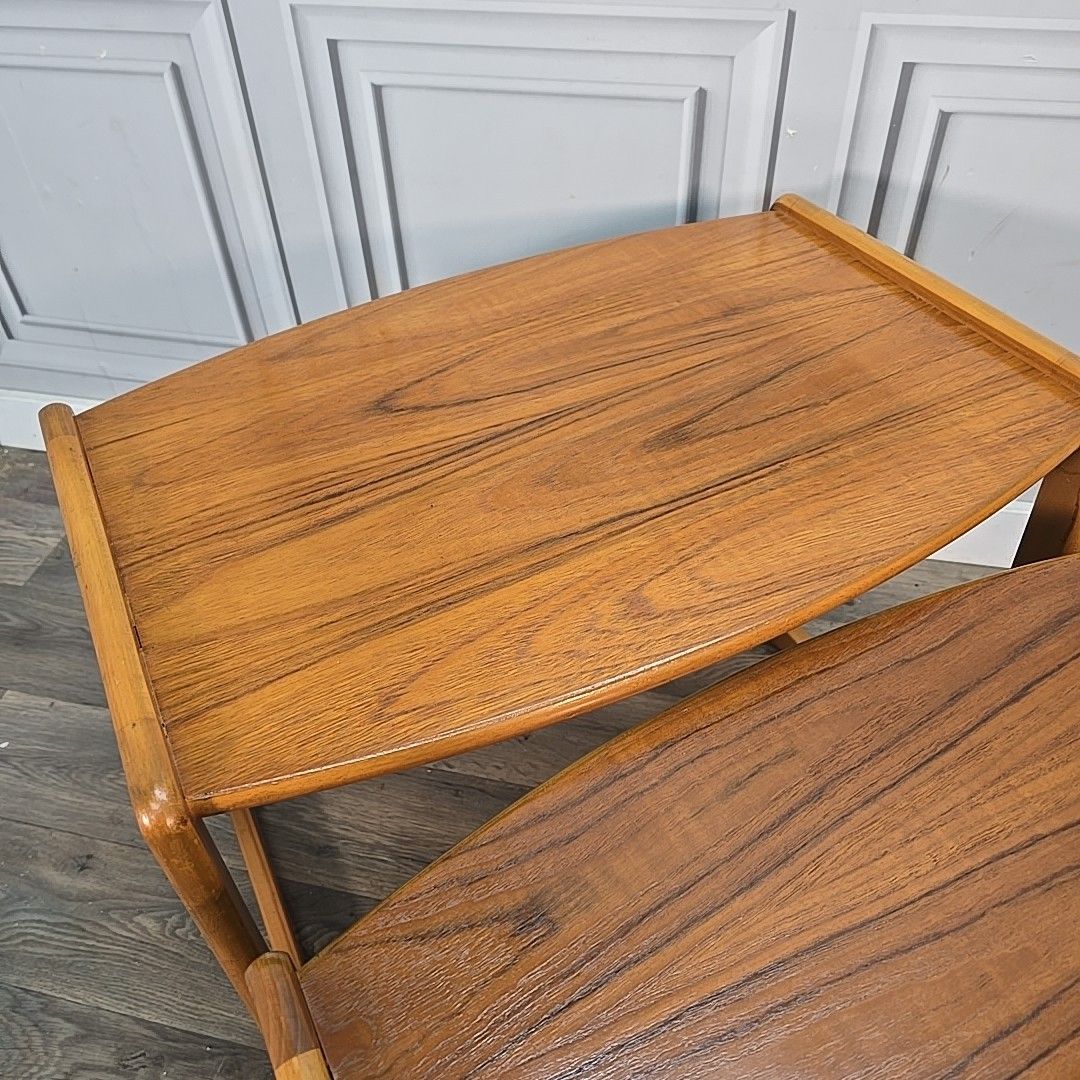 Furniture Vintage Nest Of Tables Teak Mid Century Side Nesting Tables Retro Mcm Danish photo