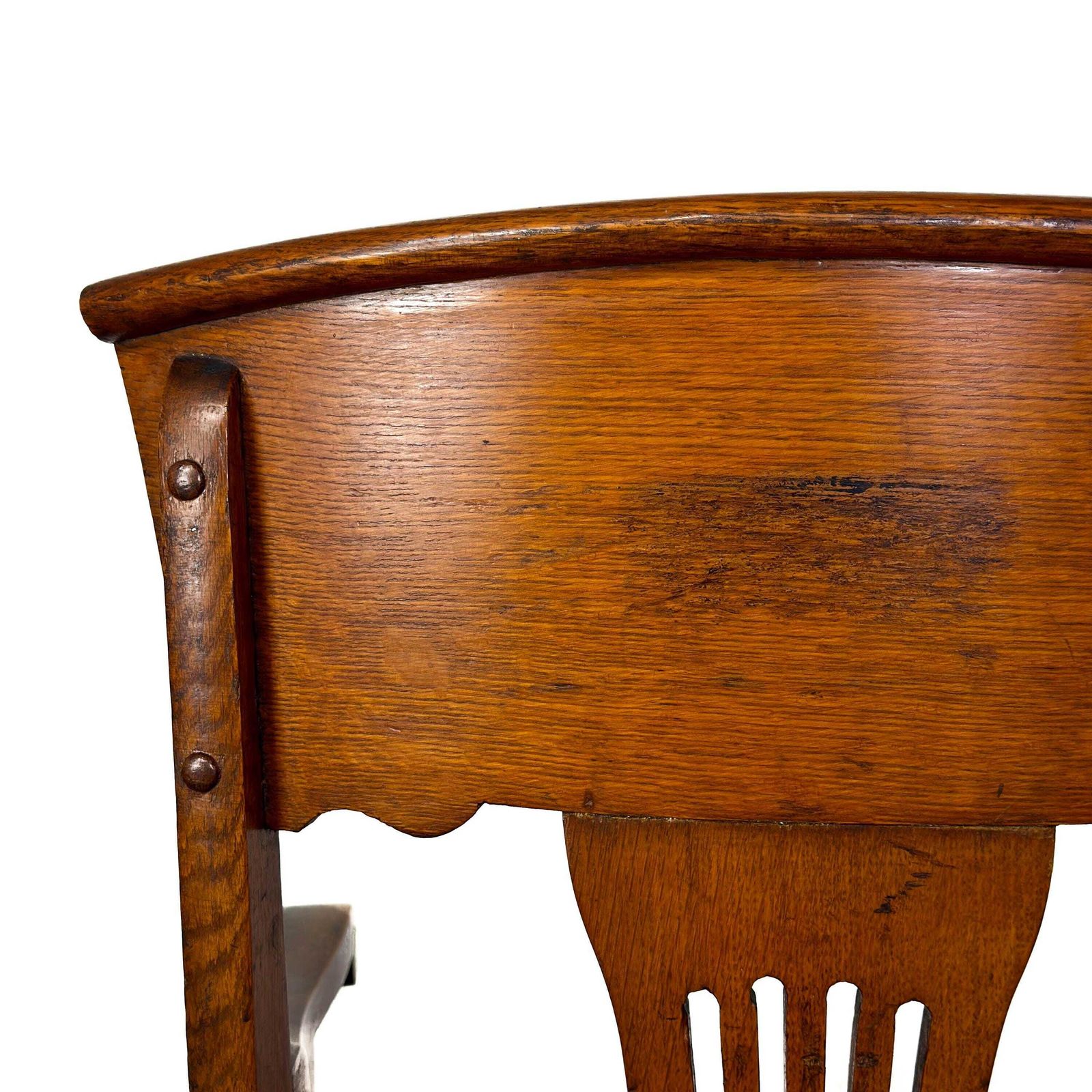 Antique Oak Chair With Studded Red Leather Seat | Antique Chair | Armchairs | Victorian Seating | Victorian Antique photo vintage