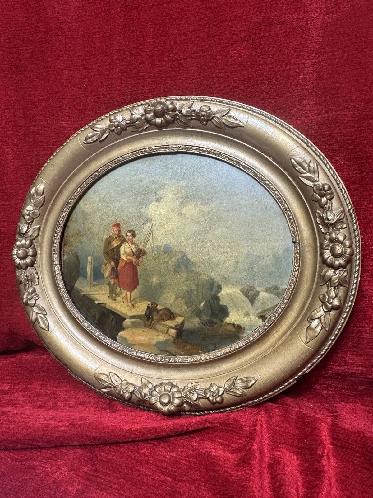 photo for sale 19th Century Scottish School Romantic Highlands Landscape Scene Painting Signed