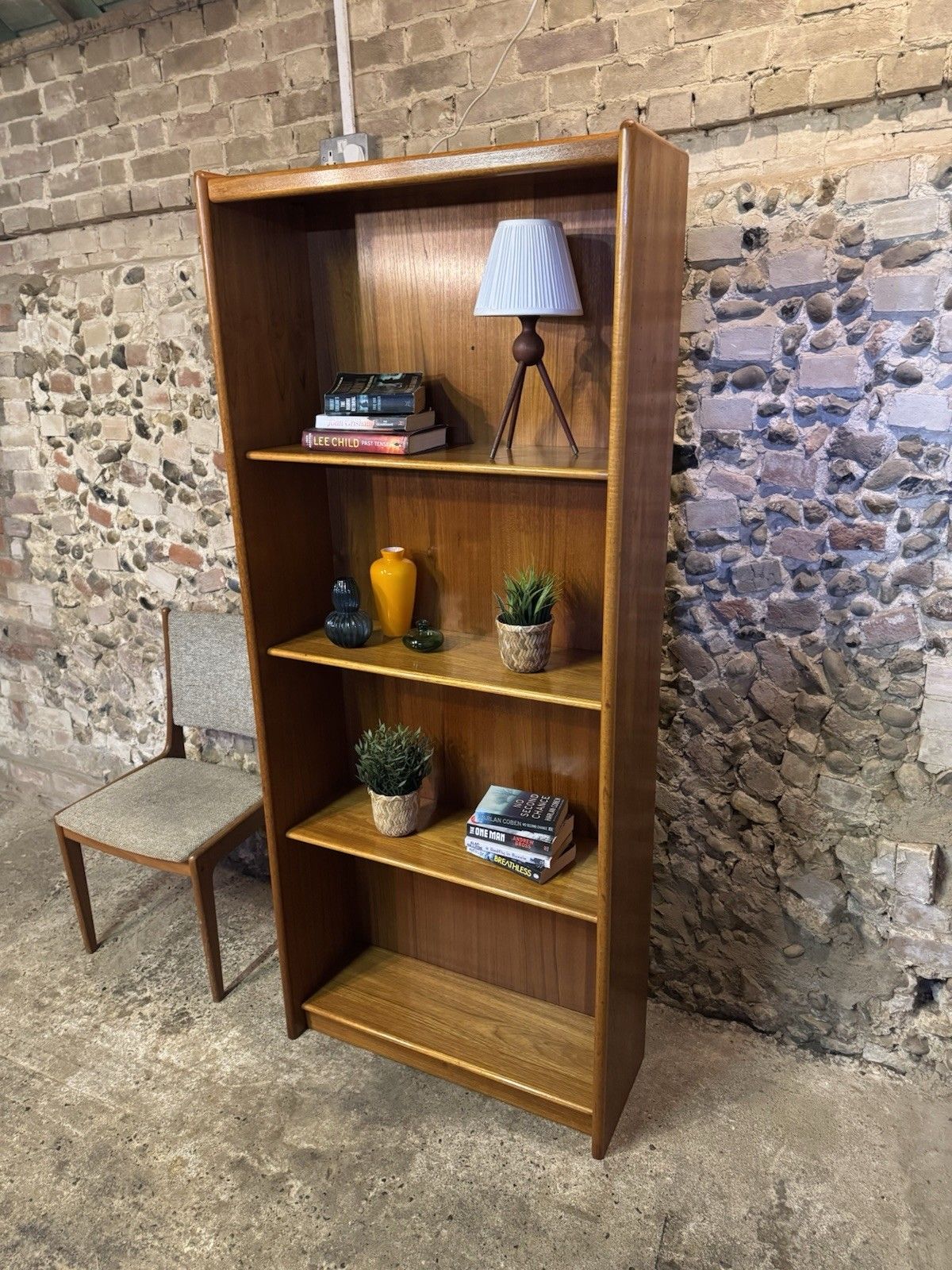 🚛 Vintage Mid Century Danish Teak Tall Bookshelf / Display Shelving / Bookcase photo furniture