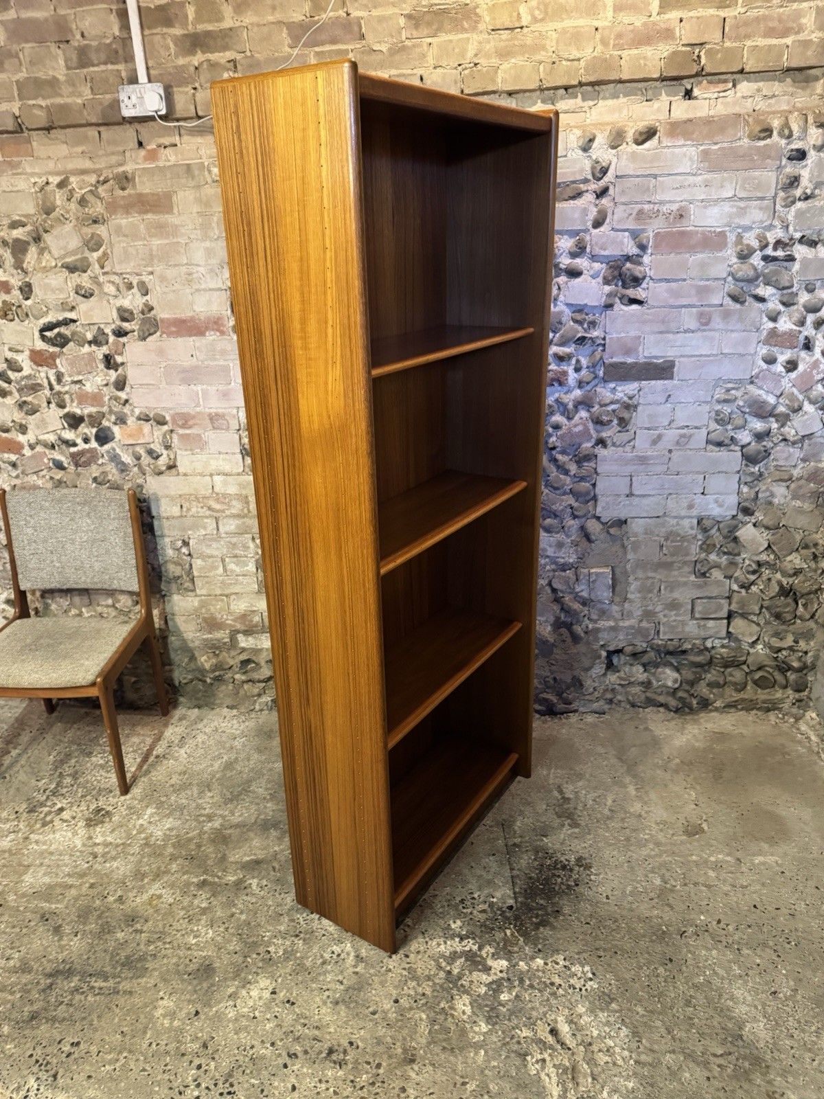 Furniture 🚛 Vintage Mid Century Danish Teak Tall Bookshelf / Display Shelving / Bookcase photo