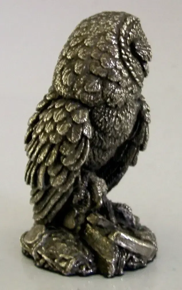 Sterling Silver Barn Owl Bird Figure 1998 Animal 84g photo Art