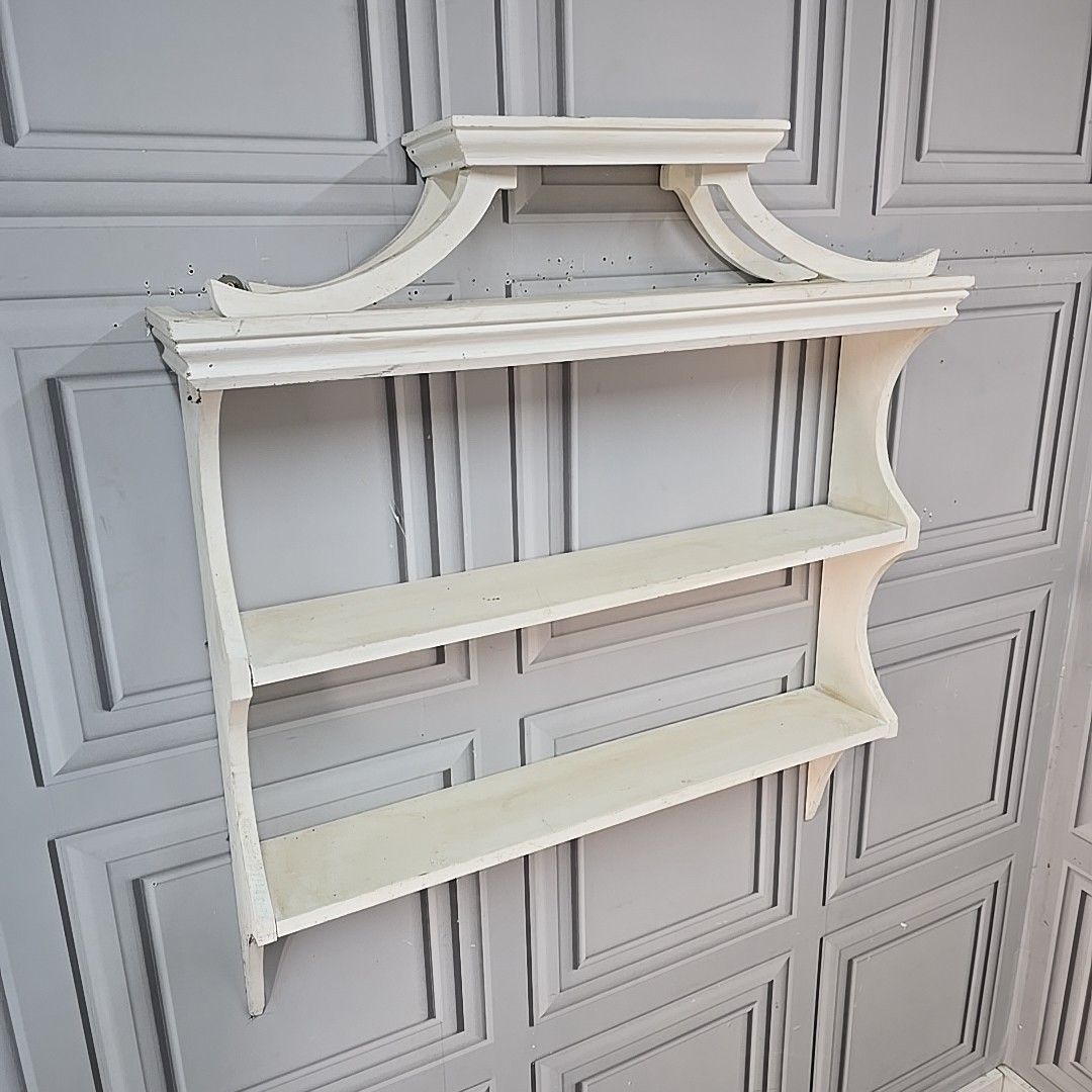 Antique Wooden Wall Shelves Painted Decorative Display Delft Rack Shelf photo furniture