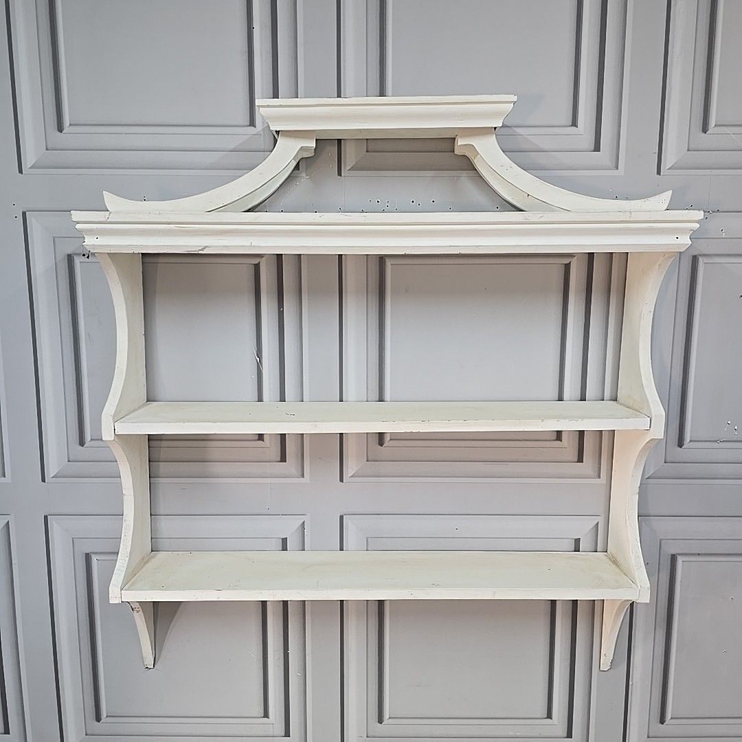 Antique Wooden Wall Shelves Painted Decorative Display Delft Rack Shelf photo for sale