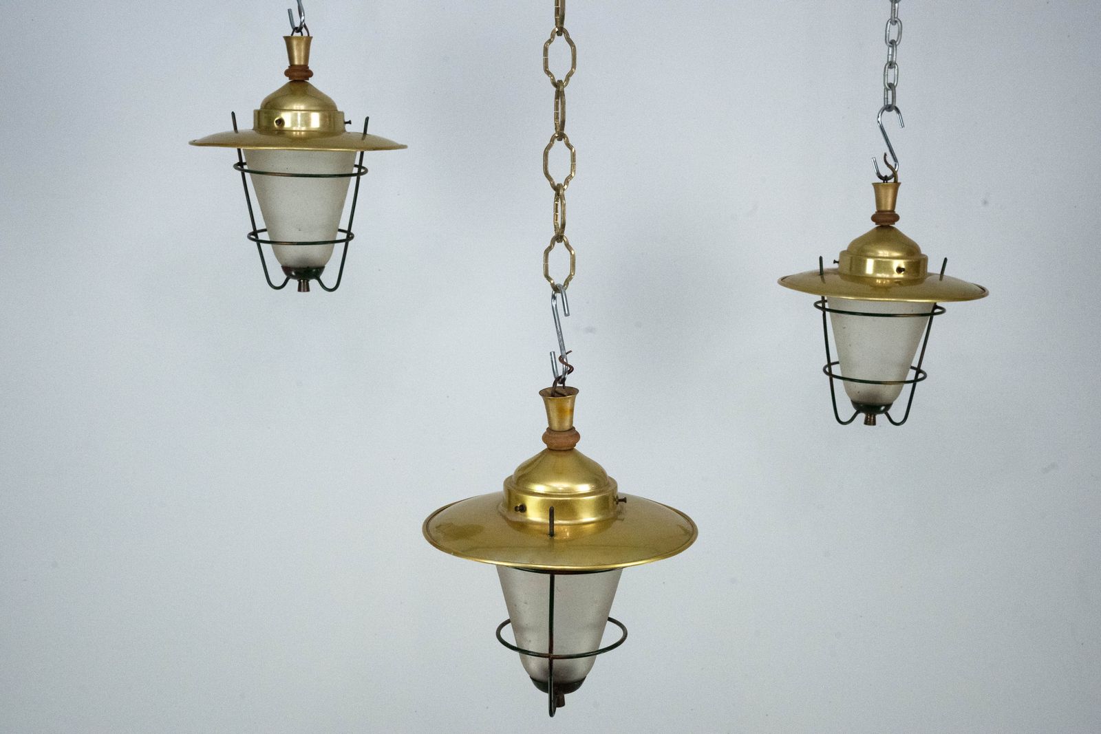 Set Of Three Mid Century Lanterns. Italy 1960s photo furniture