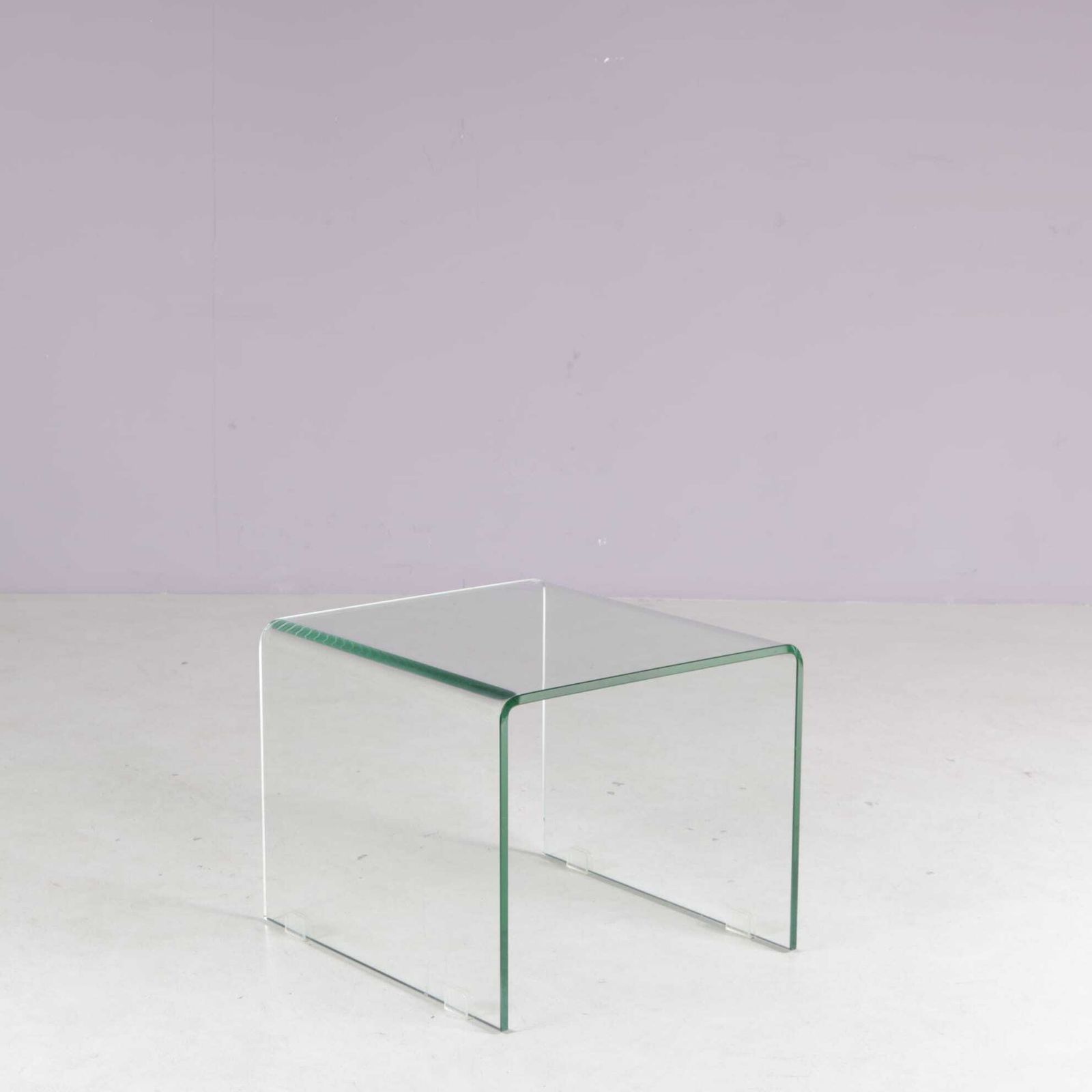 1980s Glass “Waterfall” Side Table By Fiam, Italy photo furniture