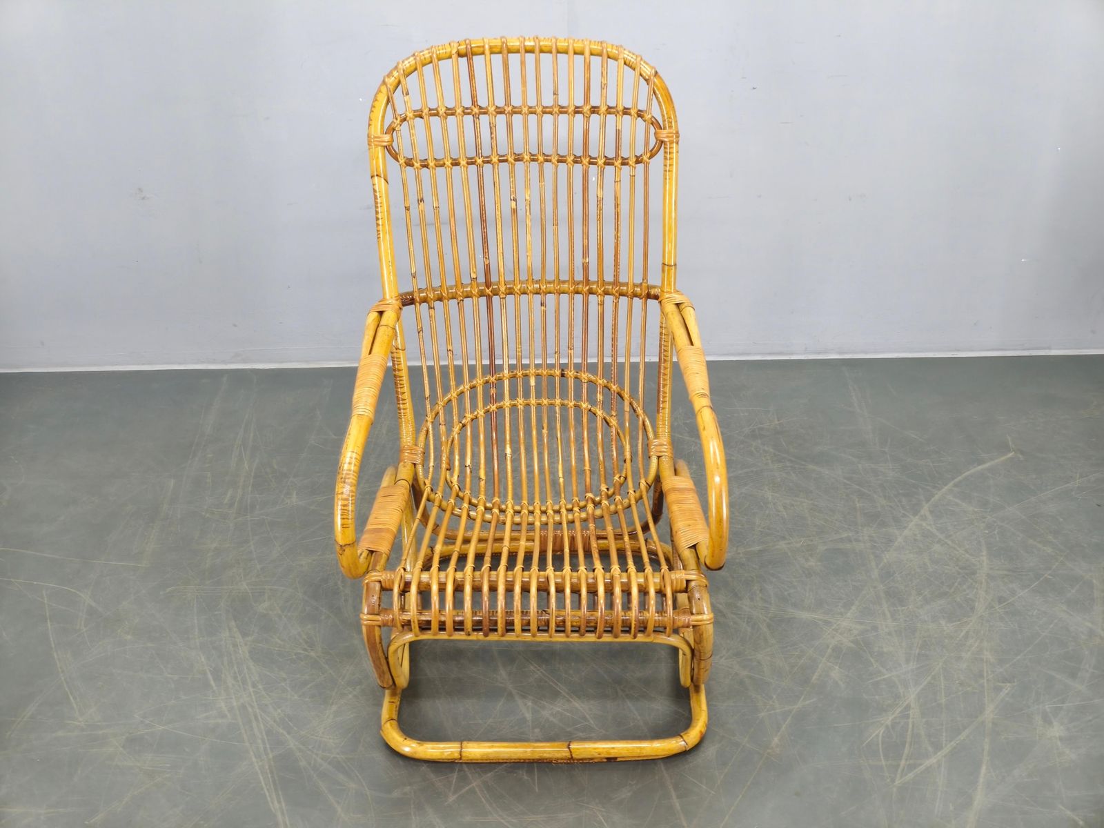 Fauteuil lounge mid-century en rotin, Italie, années 1960 photo buy