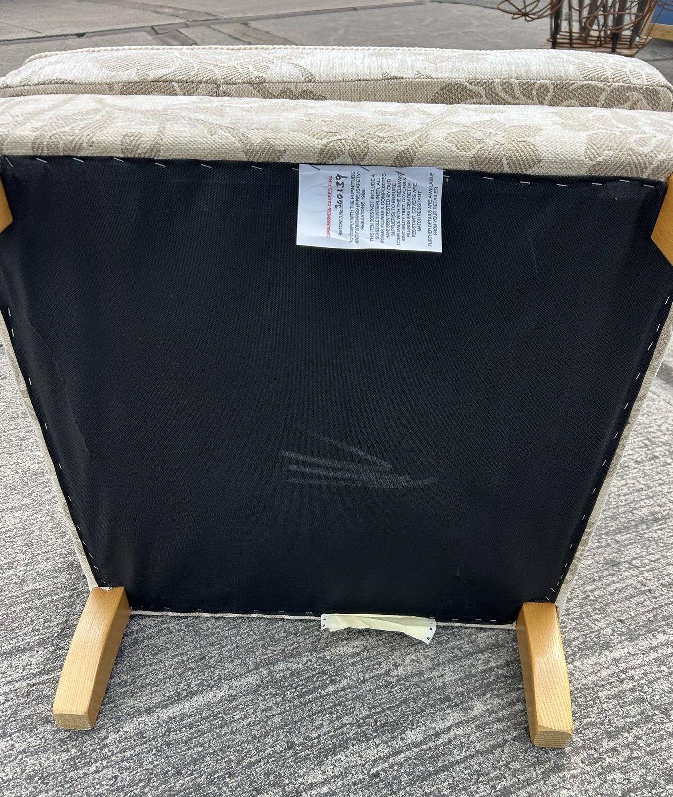 110.0 Ercol Palma Premier Footstool Pouffe In Pavina Beige Fabric photo