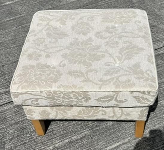 photo buy Ercol Palma Premier Footstool Pouffe In Pavina Beige Fabric