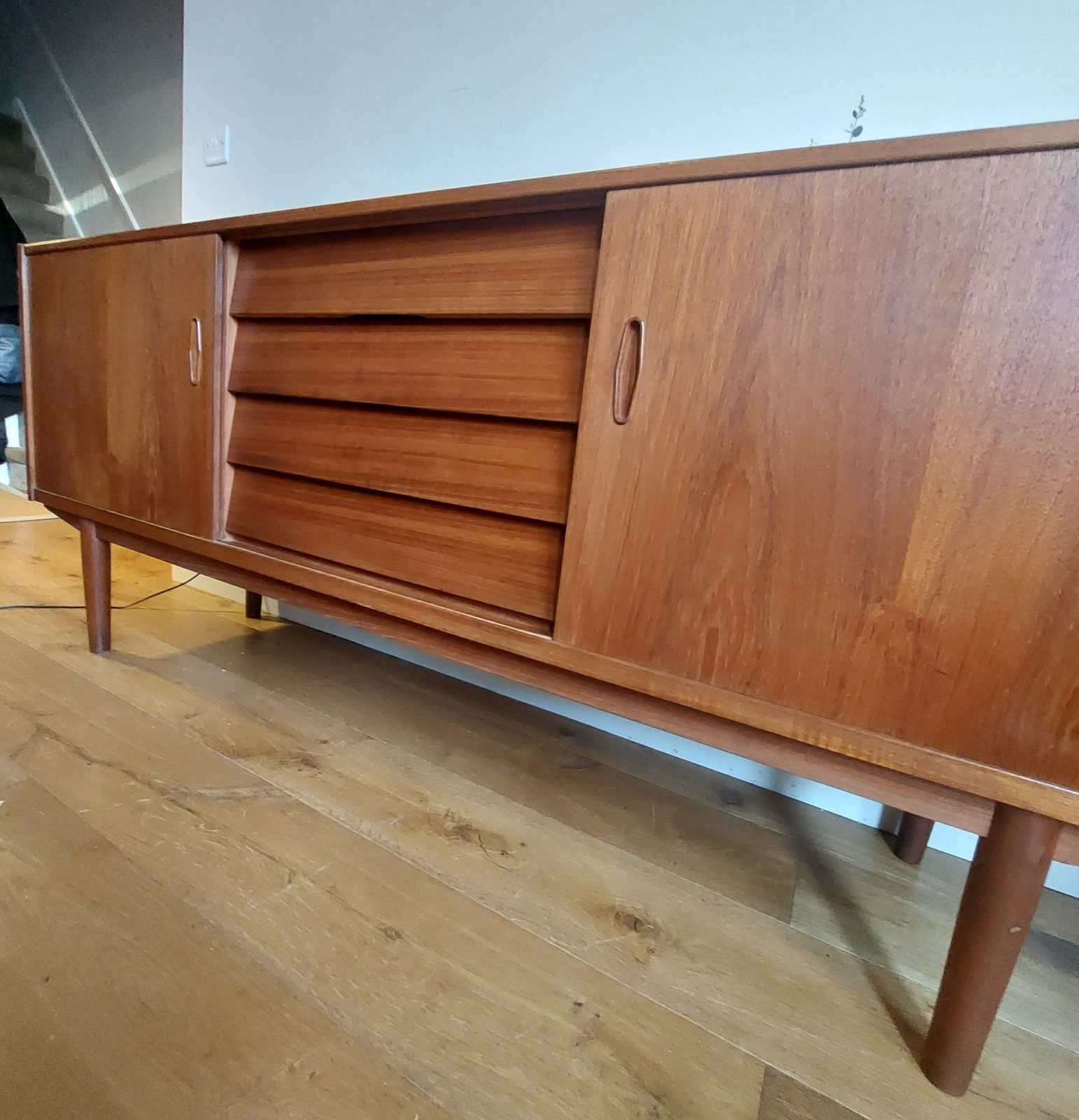 Mid Century Swedish Troeds Teak Trio Sideboard By Nils Jonsson photo vintage