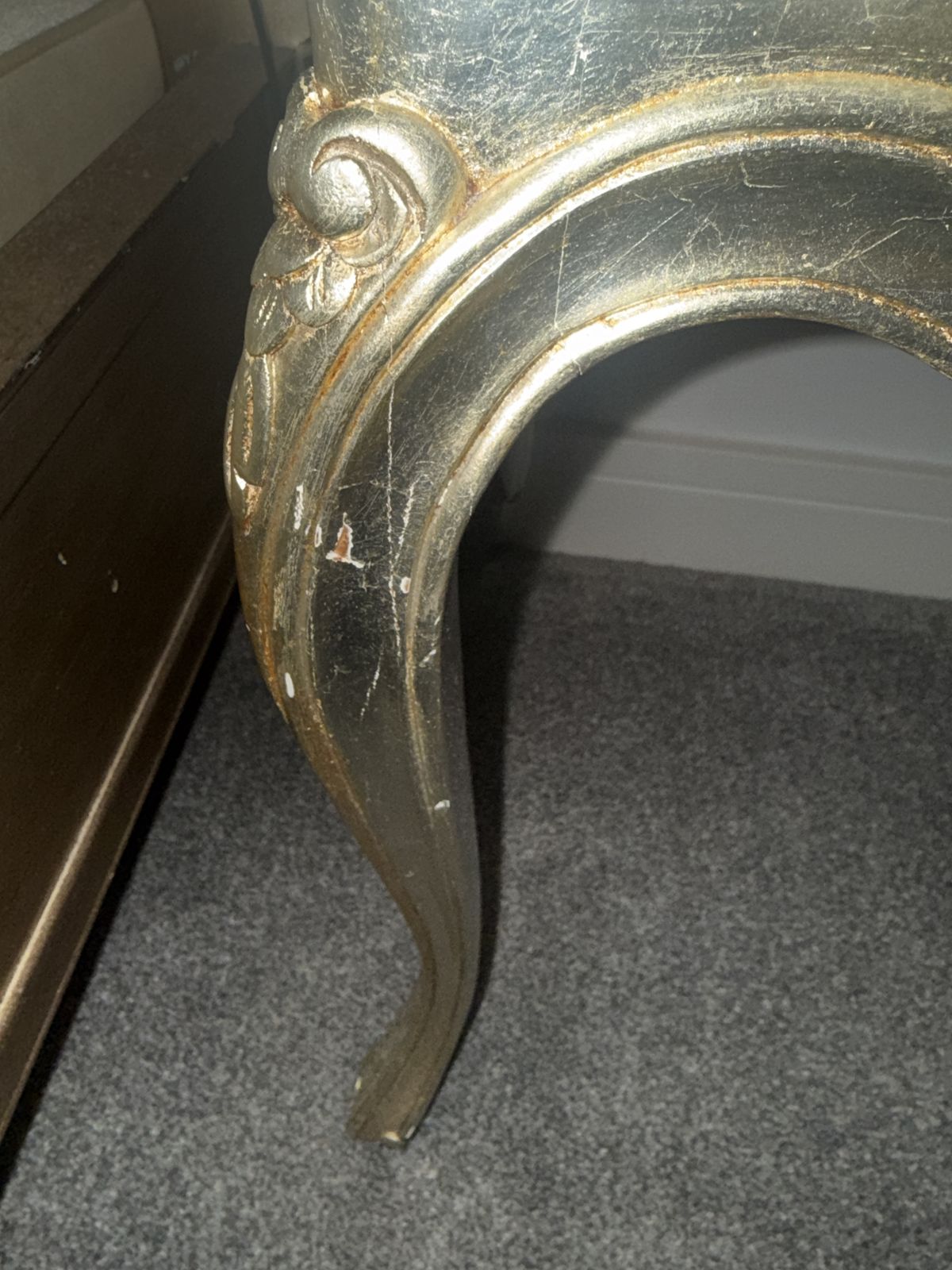 Pair Of Vintage French Rococo Style Bedside Tables – Hand Finished Silver Gilt Wood Side Tables photo 595.0
