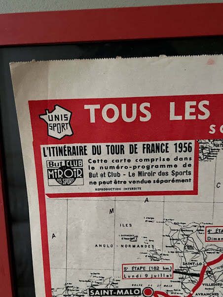 Tour De France Lambretta Vintage Route Map 1956 photo furniture