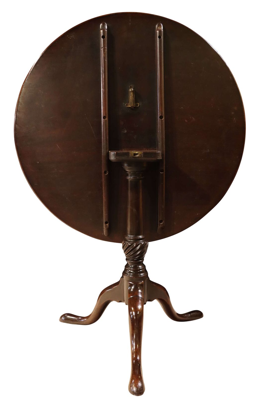 George II Mahogany Snap Top Occasional Table With Spiral Twist Column, Circa 1750 photo Furniture