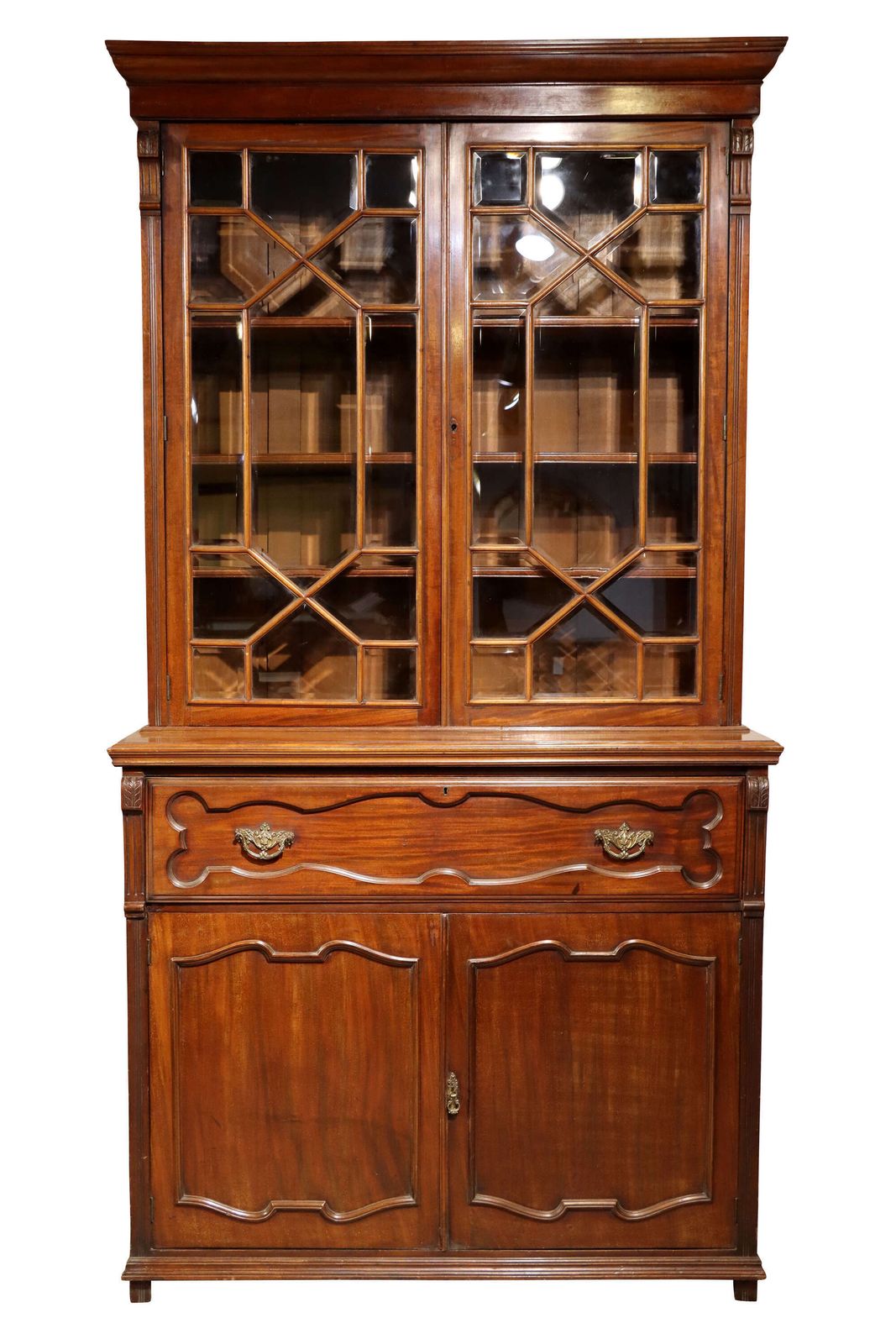 Fine Late Victorian Walnut Secretaire Bookcase, Circa 1880–1890