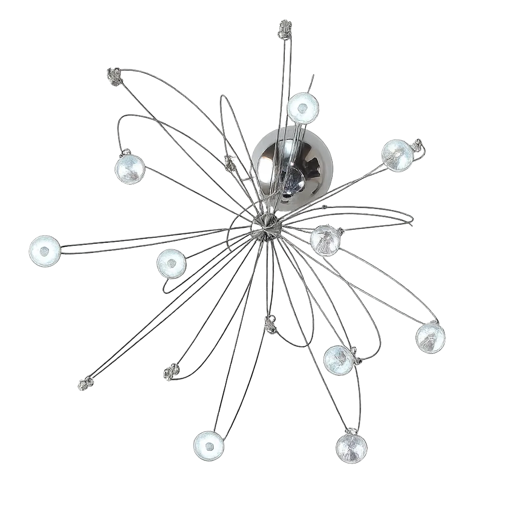 Verchroomde 'Spider' hanglamp, 16 lichtpunten, jaren 1980
