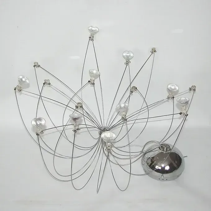 Verchroomde 'Spider' hanglamp, 16 lichtpunten, jaren 1980 photo vinterior