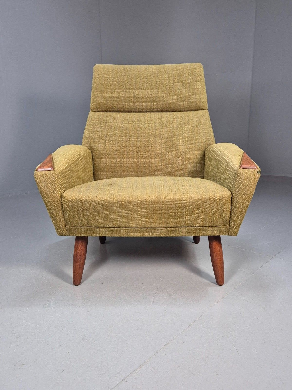 Vintage Mid Century Armchair Danish Original Green Teak Paws 1960s Retro Eb8483 photo furniture