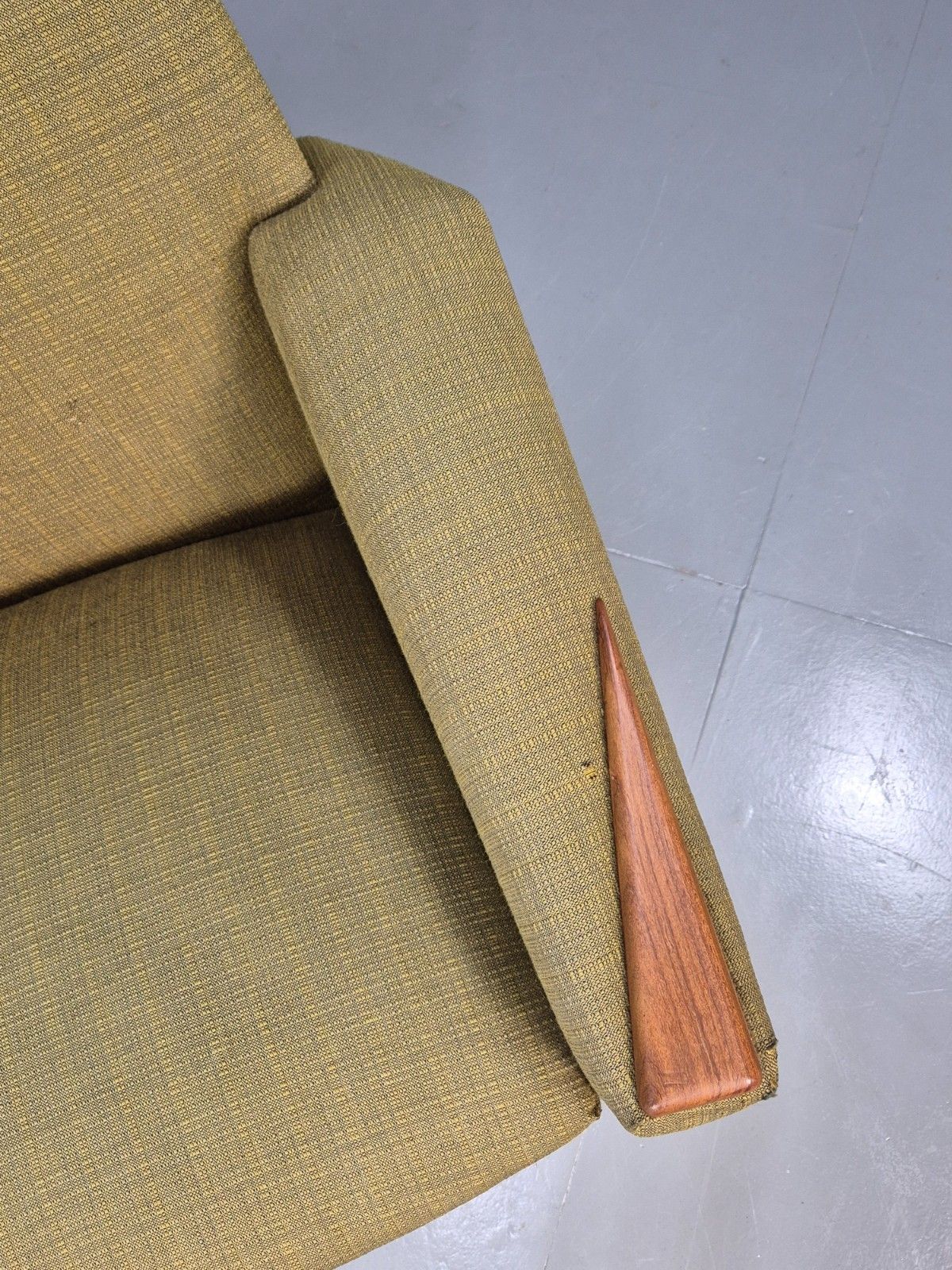 Vintage Mid Century Armchair Danish Original Green Teak Paws 1960s Retro Eb8483 photo Furniture