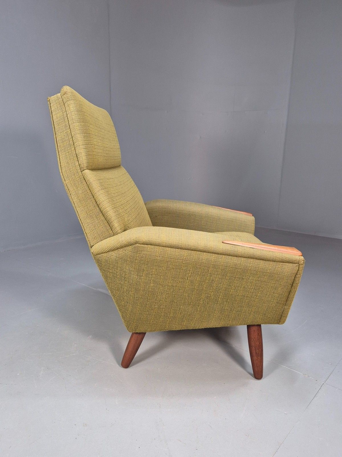 photo for sale Vintage Mid Century Armchair Danish Original Green Teak Paws 1960s Retro Eb8483