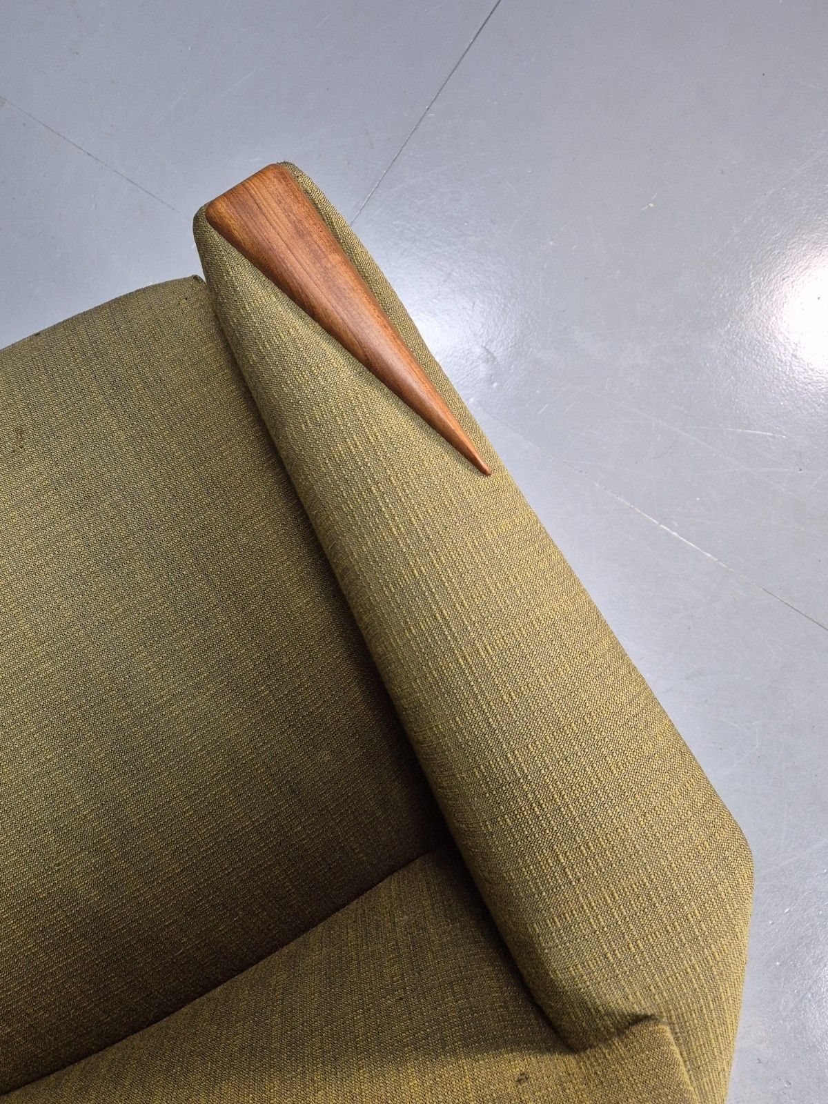 350.0 Vintage Mid Century Armchair Danish Original Green Teak Paws 1960s Retro Eb8483 photo