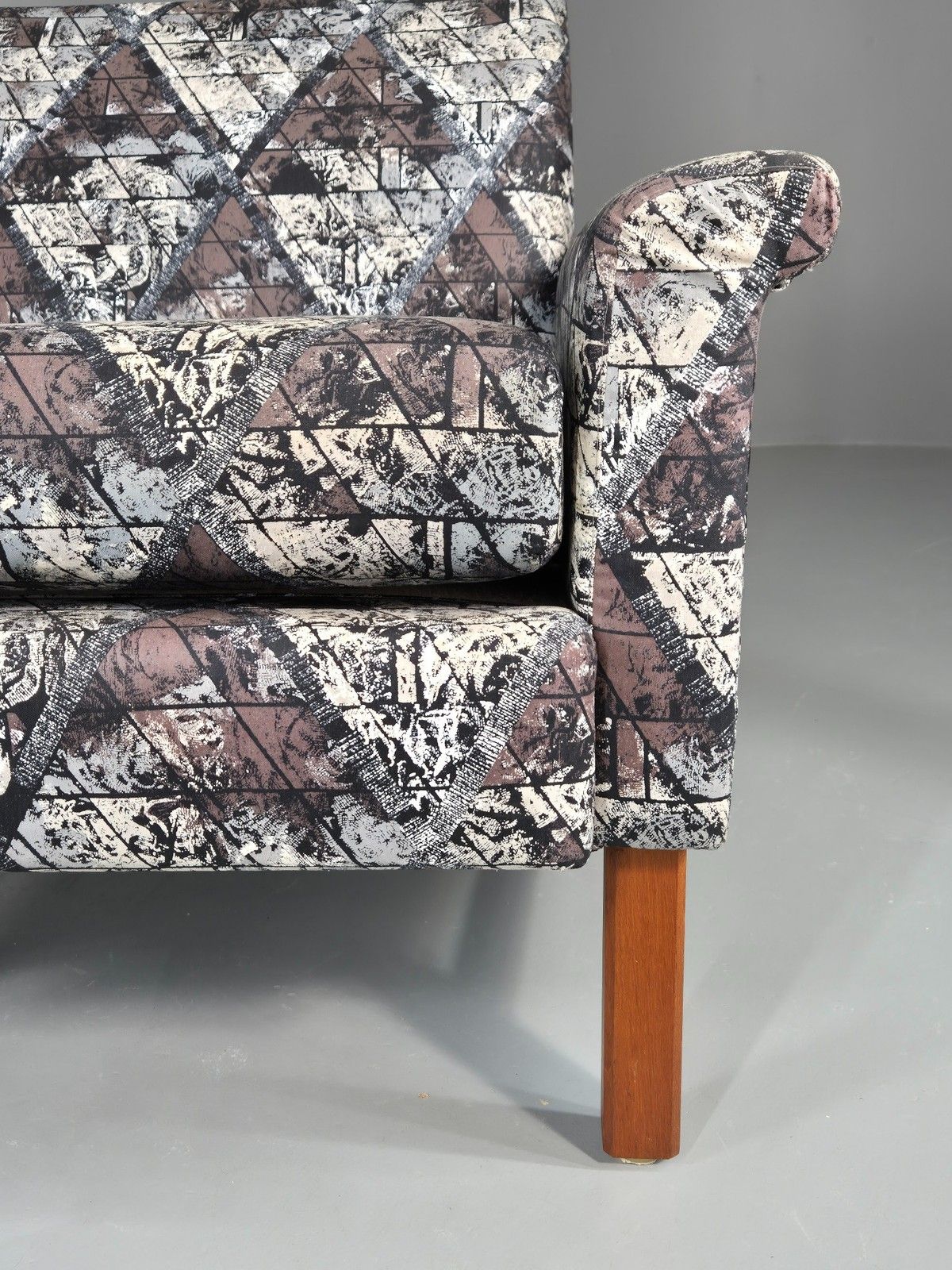 photo for sale Vintage Midcentury Modern Lounge Chair Swedish Design Abstract Pattern Eb11100