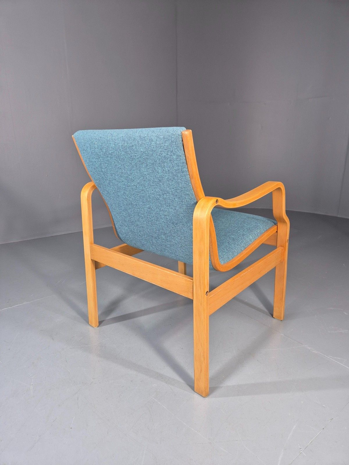 Vintage Farstrup Mid Century Chair New Blue Upholstery Bentwood Frame Eb11211 photo buy