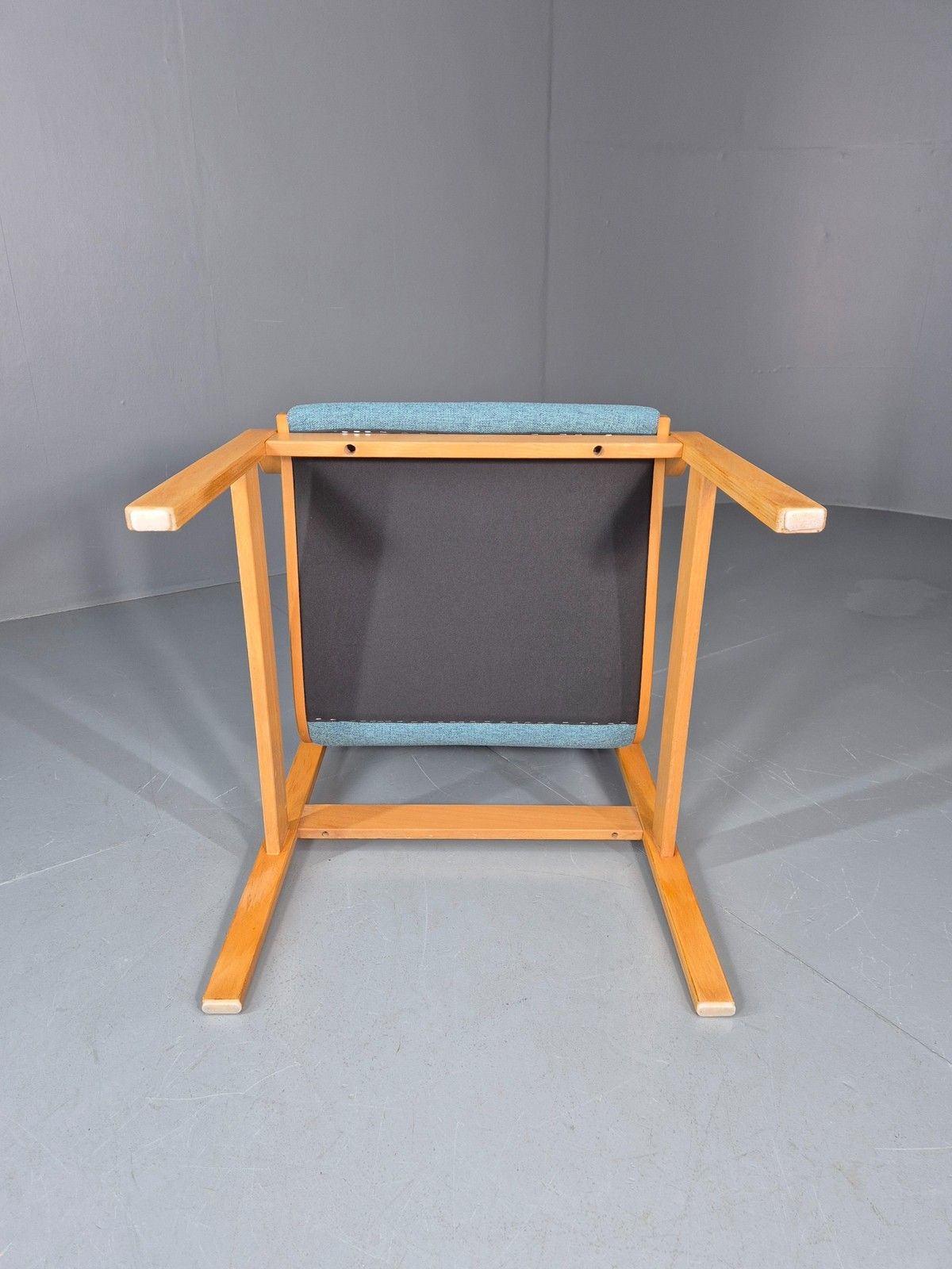 photo vinterior Vintage Farstrup Mid Century Chair New Blue Upholstery Bentwood Frame Eb11211