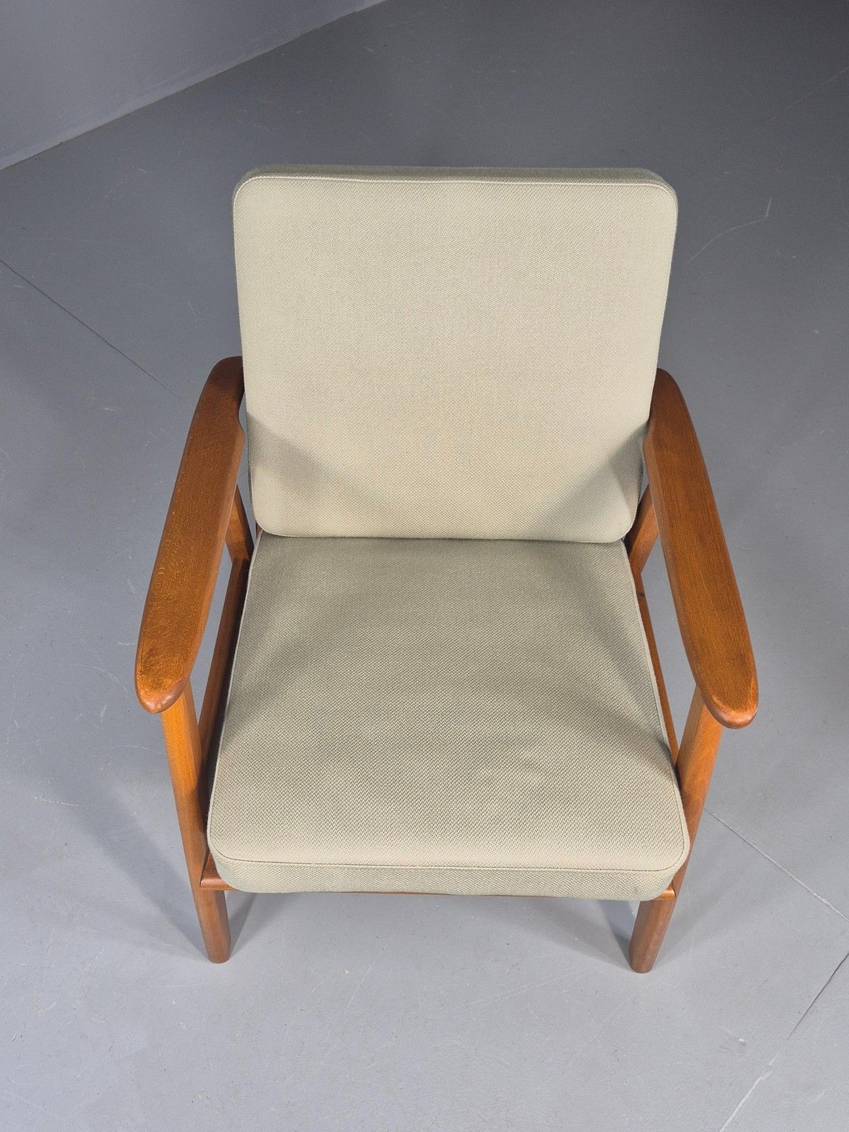 Vintage Mid Century Danish Lounge Chair Beech Frame 1970s Retro Eb11372 photo for sale