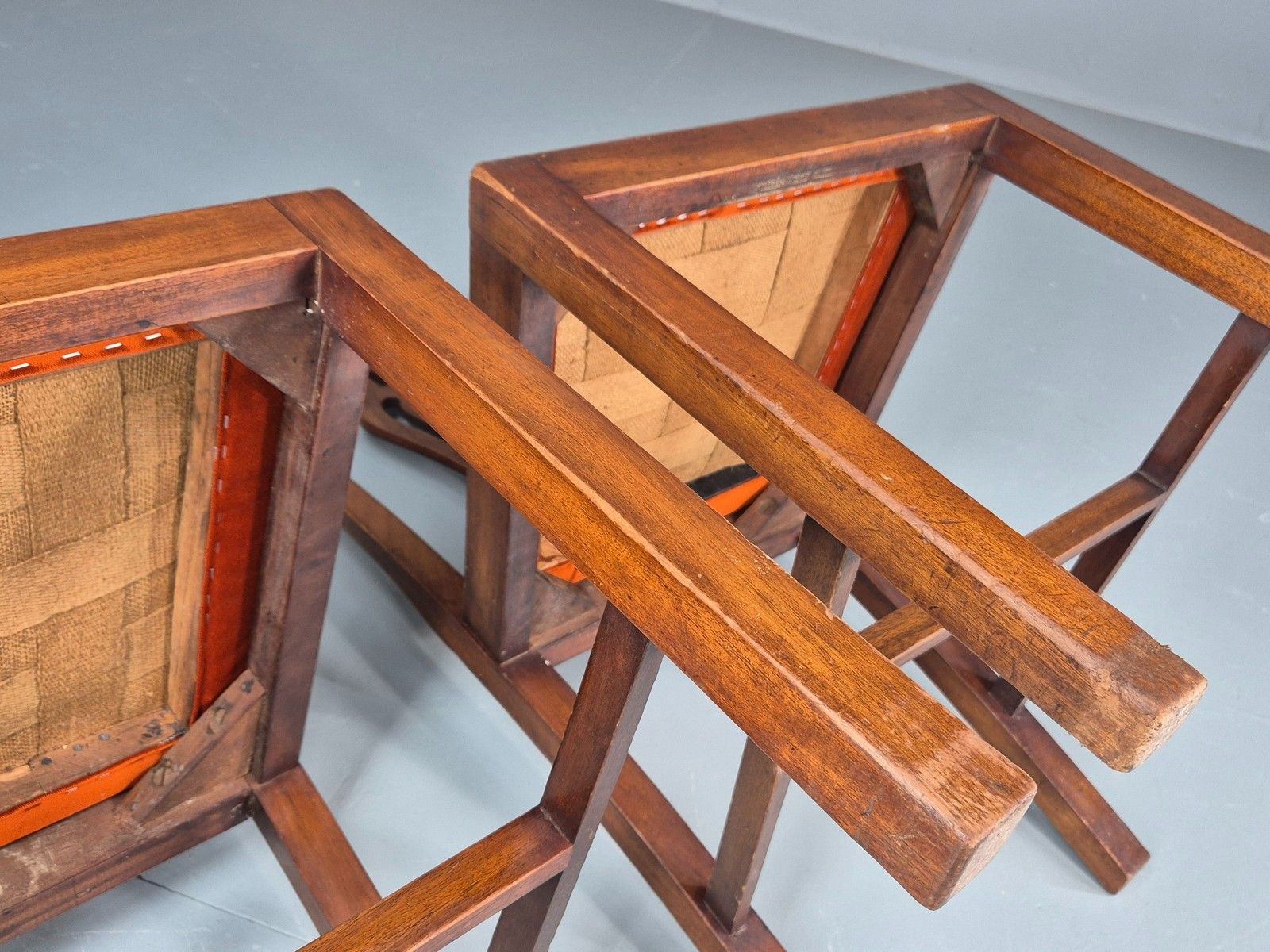 photo vintage 4 Hepplewhite Revival Dining Chairs 1900s Oak New Seat Pads Antique Eb11932