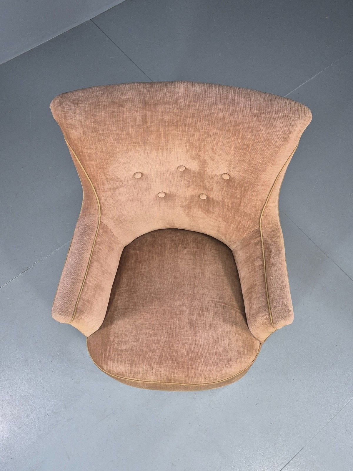 Antique Tub Chair Danish Peach Velour Upholstery 1900s  Eb11934 photo buy