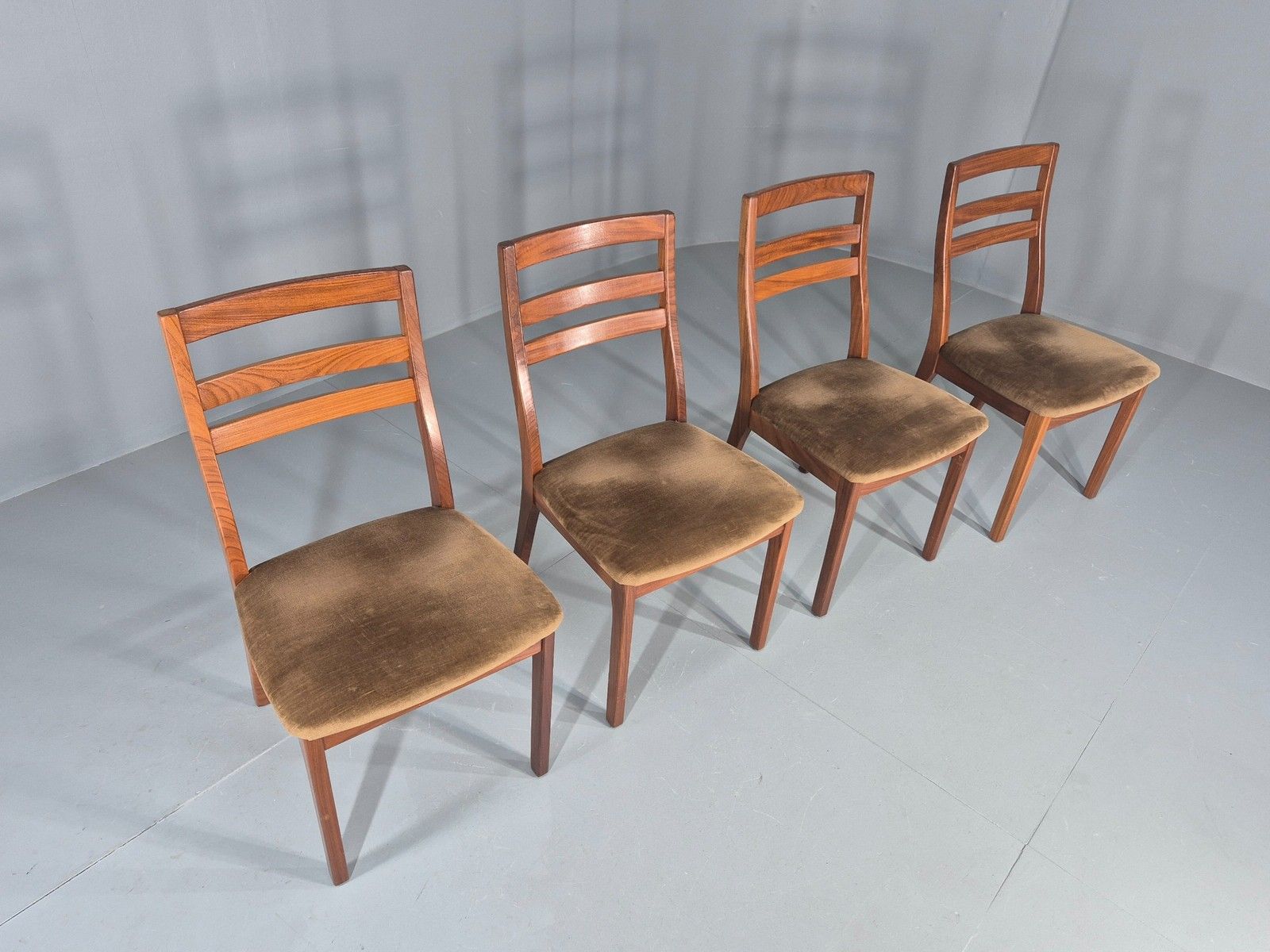 4 Vintage Nathan Dining Chairs Teak Frames 1970s Retro Mcm Eb11961 photo Furniture