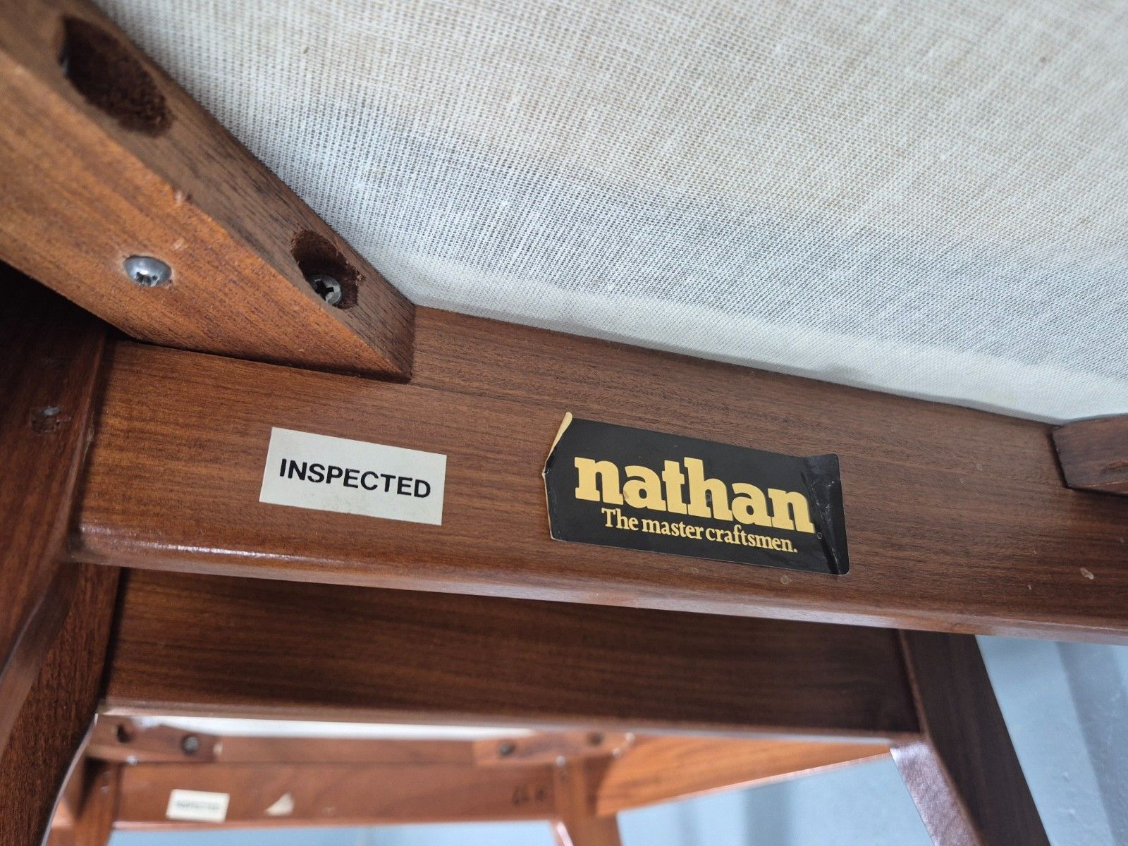 photo vintage 4 Vintage Nathan Dining Chairs Teak Frames 1970s Retro Mcm Eb11961