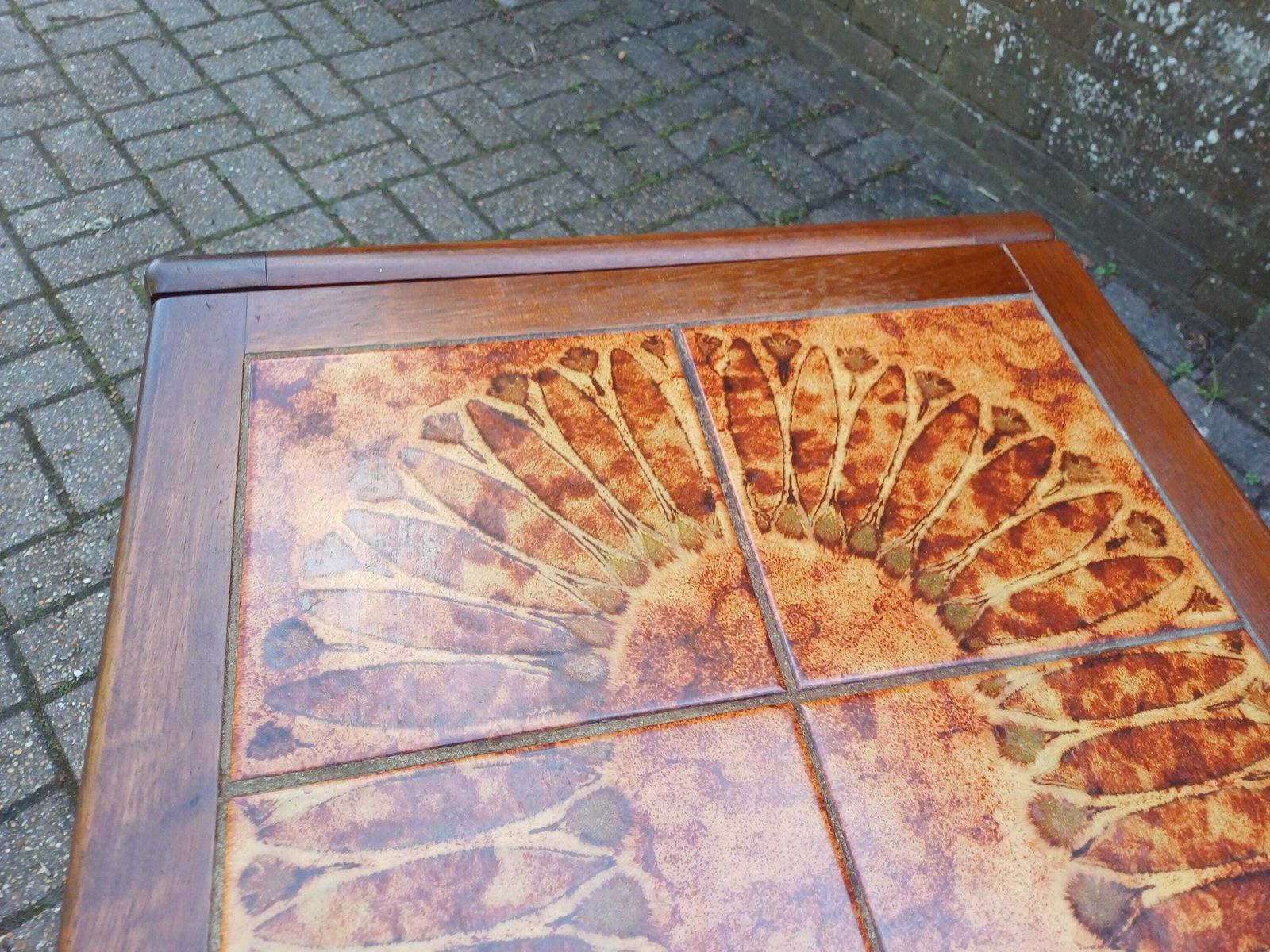 1970s Brutalist Teak Flame Tile Top Coffee Table And Drinks Trolley Danish Modern Retro Mid Century Furniture Set Free Hand Delivery photo buy
