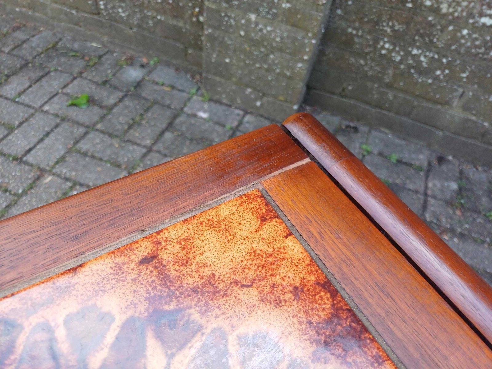 photo furniture 1970s Brutalist Teak Flame Tile Top Coffee Table And Drinks Trolley Danish Modern Retro Mid Century Furniture Set Free Hand Delivery