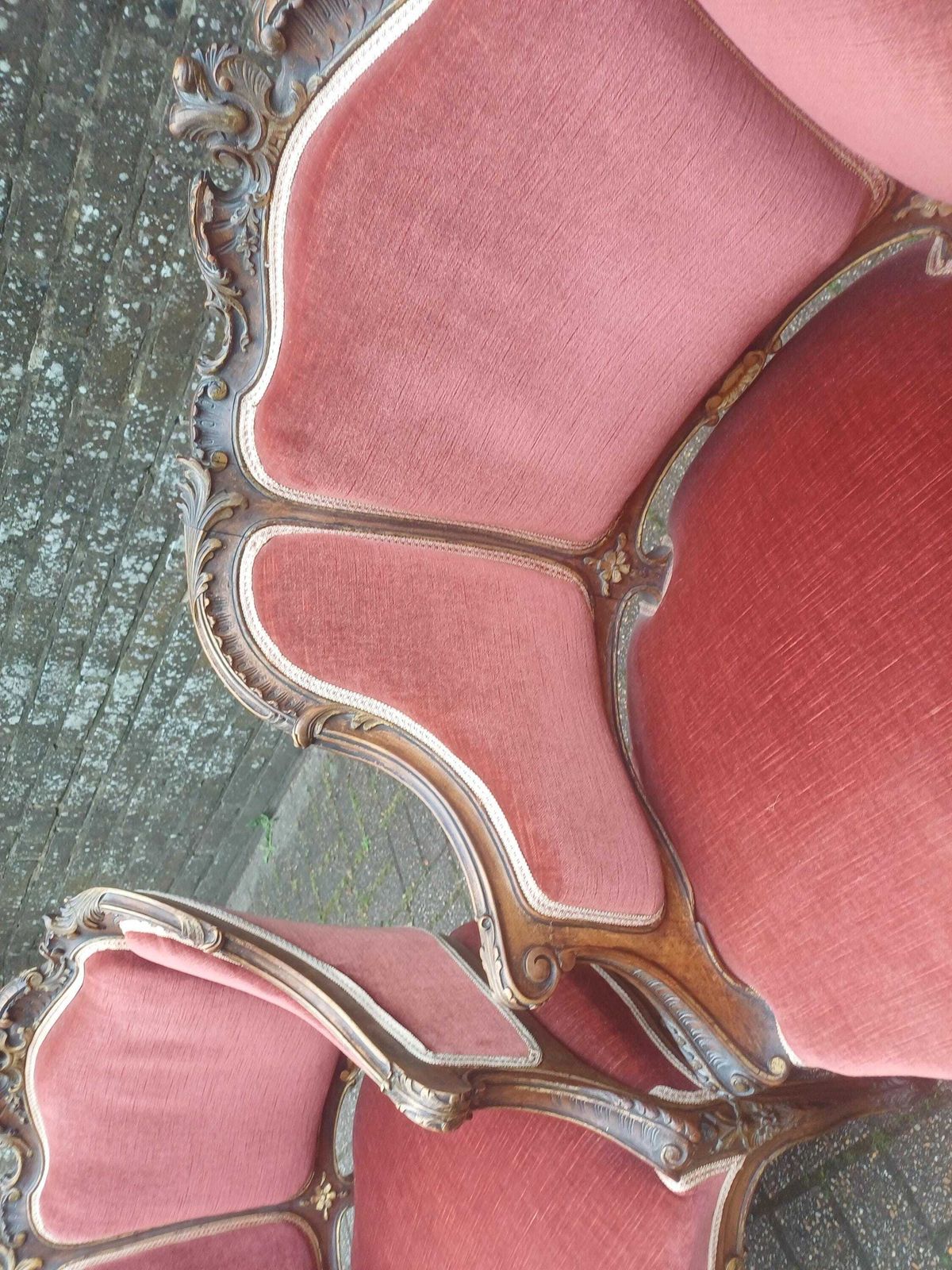 Furniture Pair Of Ornate Victorian Rococo Armchairs Mahogany French Style Gold Gilt Upholstery Free Hand Delivery photo