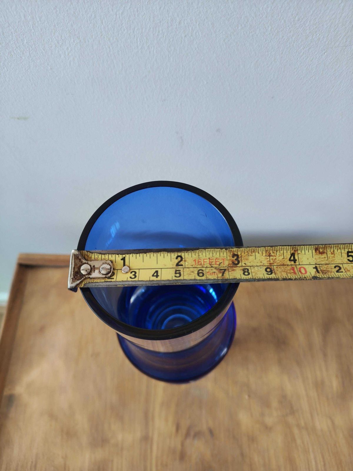 Riihimaen Lasi Oy Riihimaki Tamara Aladin Reimari Blue Glass Vase Riihimäen 10inch 25cm Cobalt Blue Mid Century Modern photo for sale