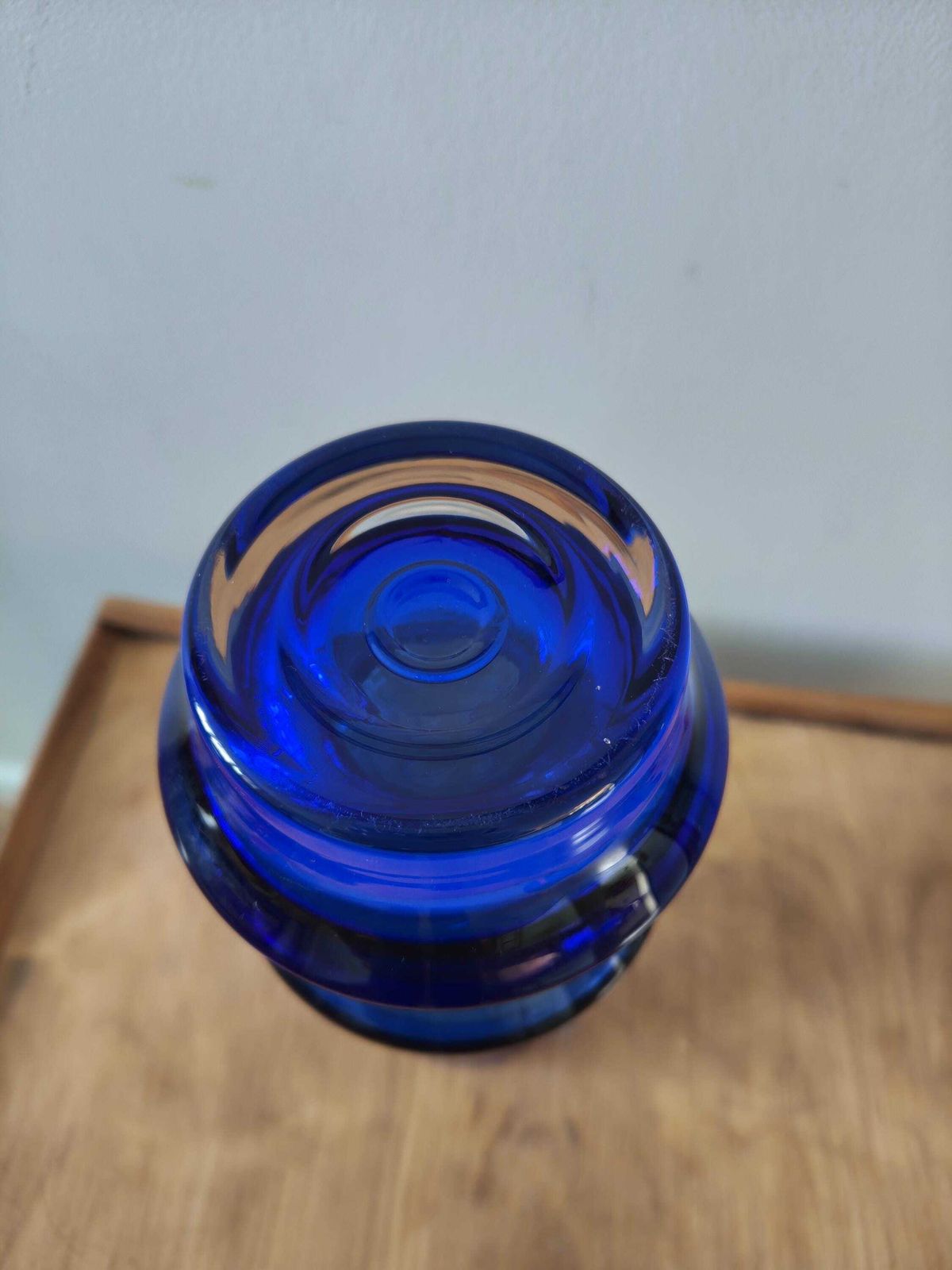 Riihimaen Lasi Oy Riihimaki Tamara Aladin Reimari Blue Glass Vase Riihimäen 10inch 25cm Cobalt Blue Mid Century Modern photo Home Decor