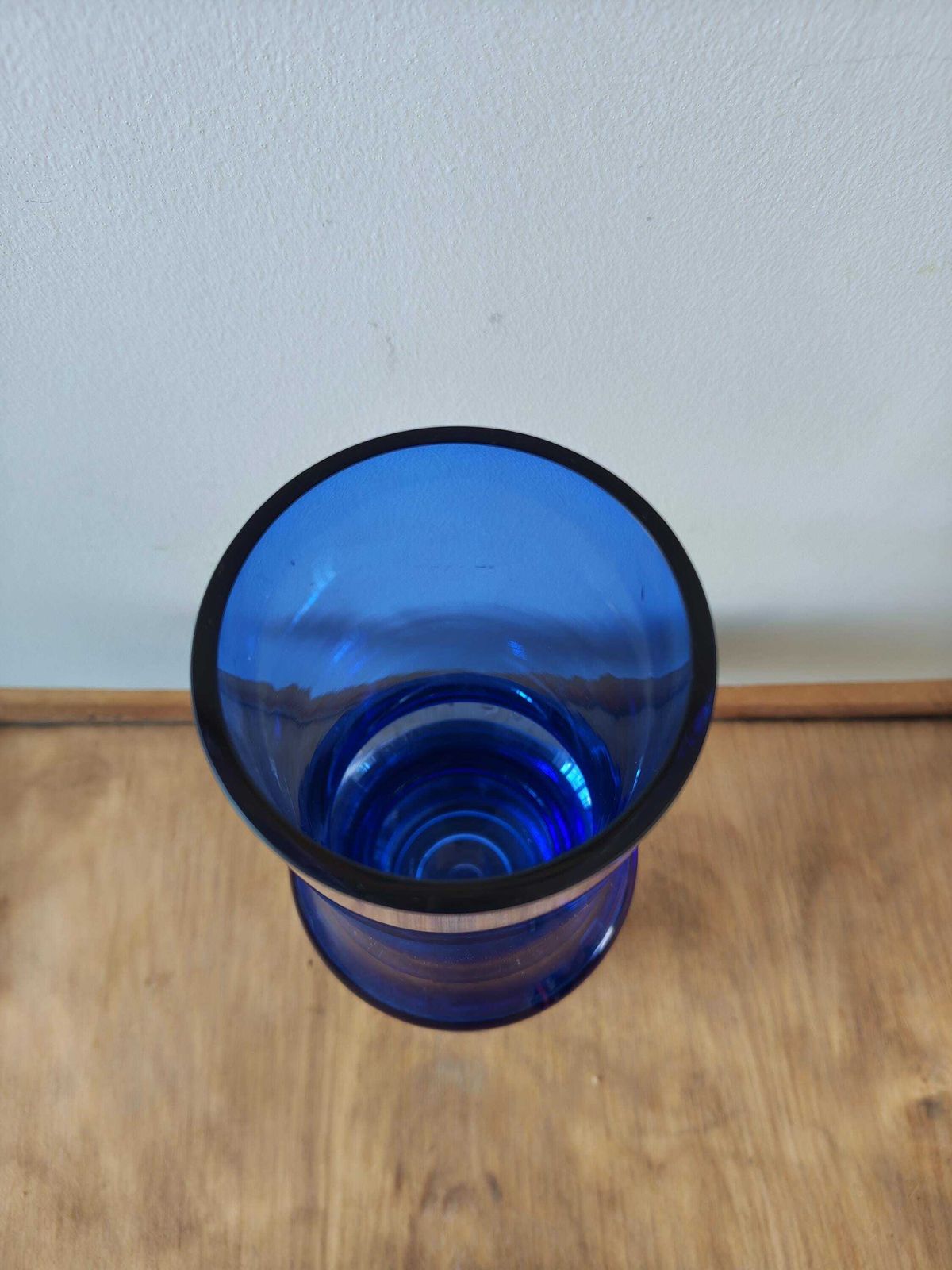 Riihimaen Lasi Oy Riihimaki Tamara Aladin Reimari Blue Glass Vase Riihimäen 10inch 25cm Cobalt Blue Mid Century Modern photo vinterior